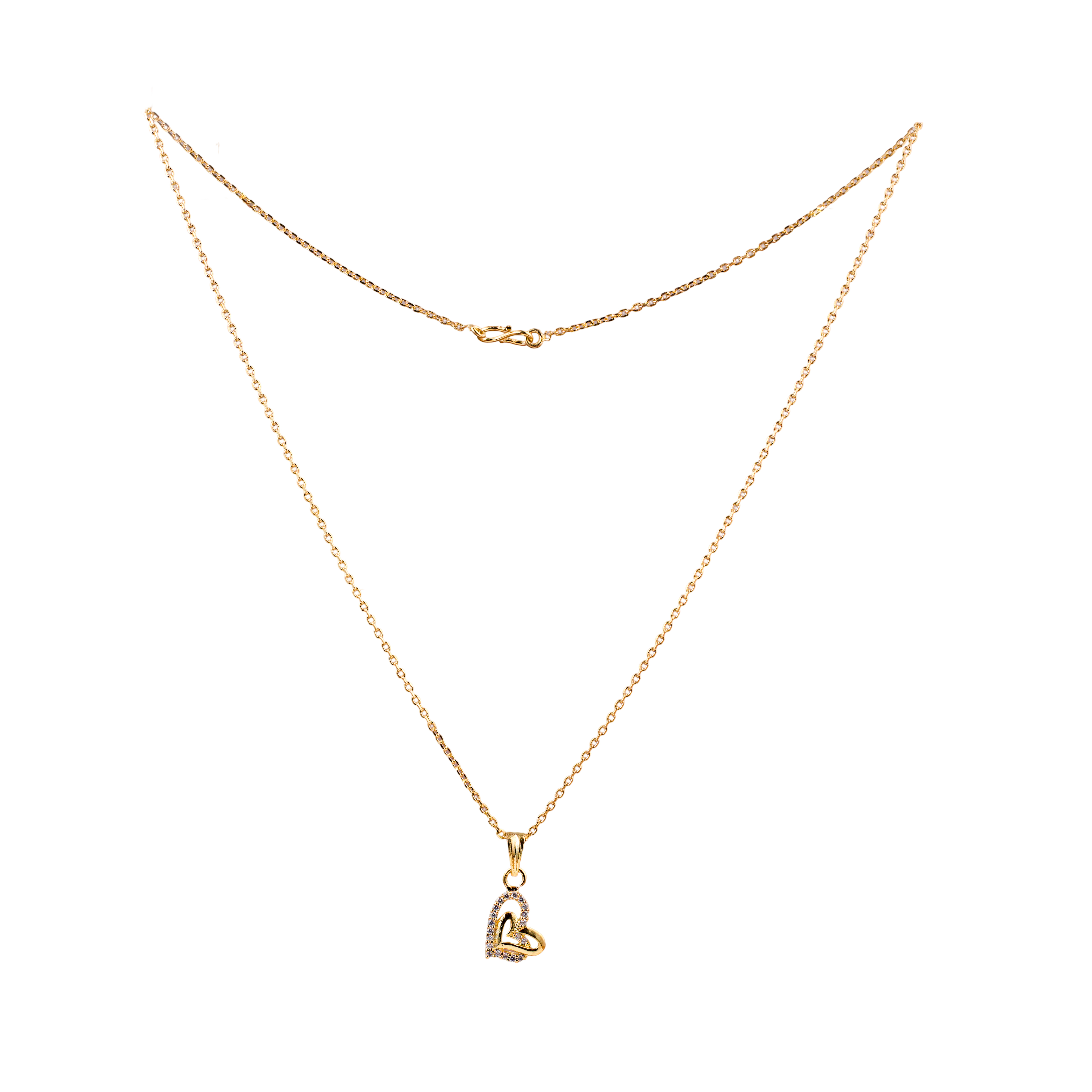 Heart Embrace Gold Pendant Chain