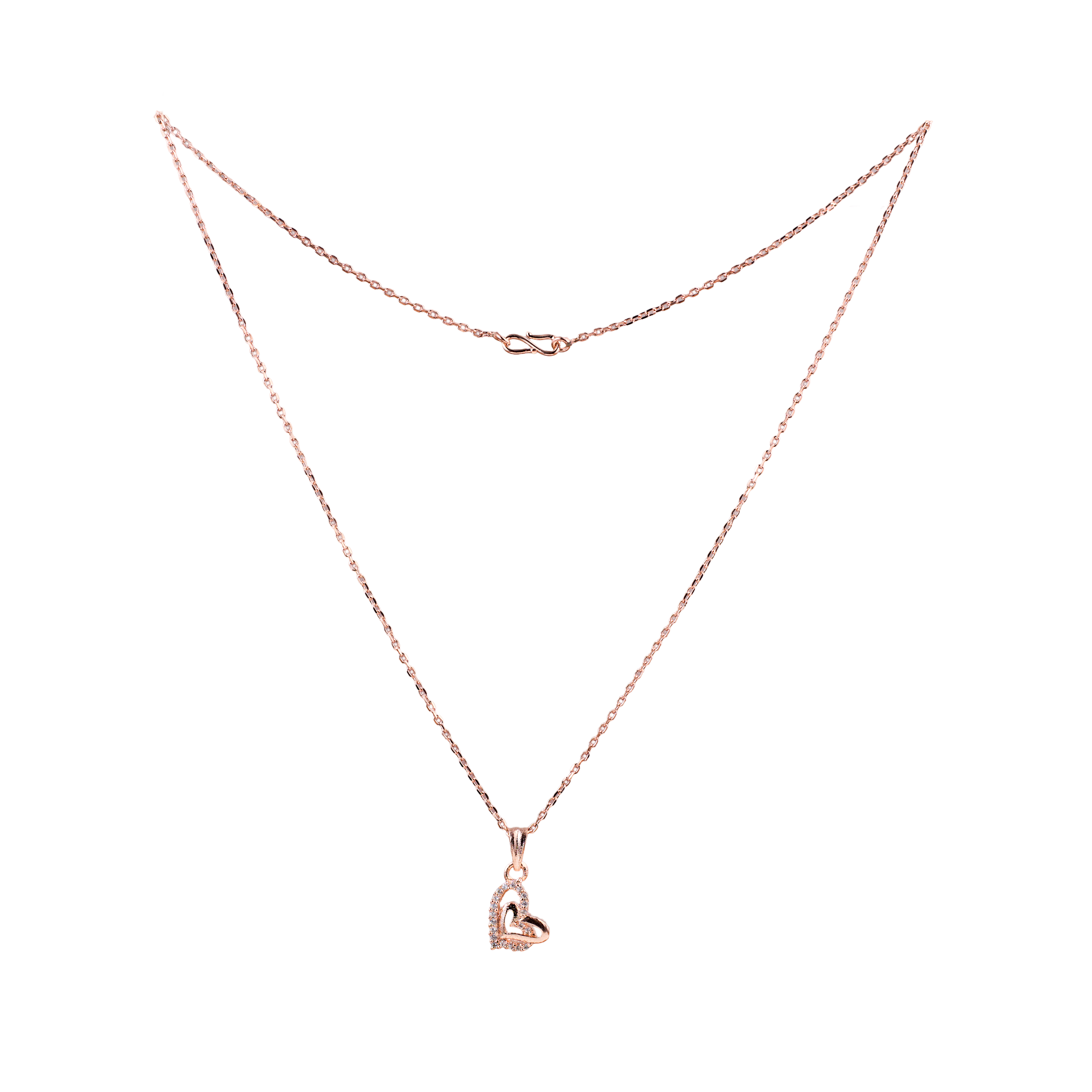 Heart Embrace Rosegold Pendant Chain