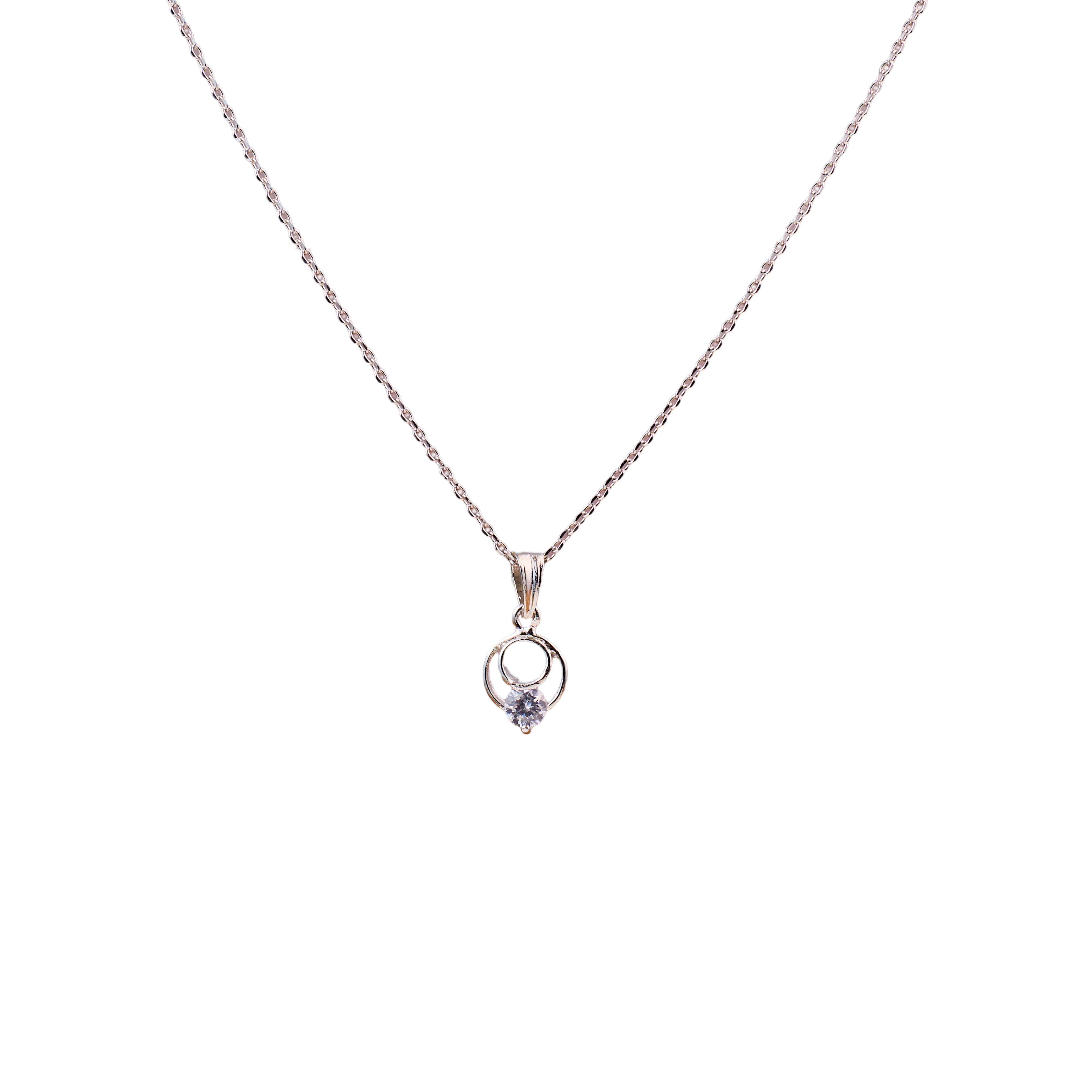 Silver Luna Loop Solitaire Chain
