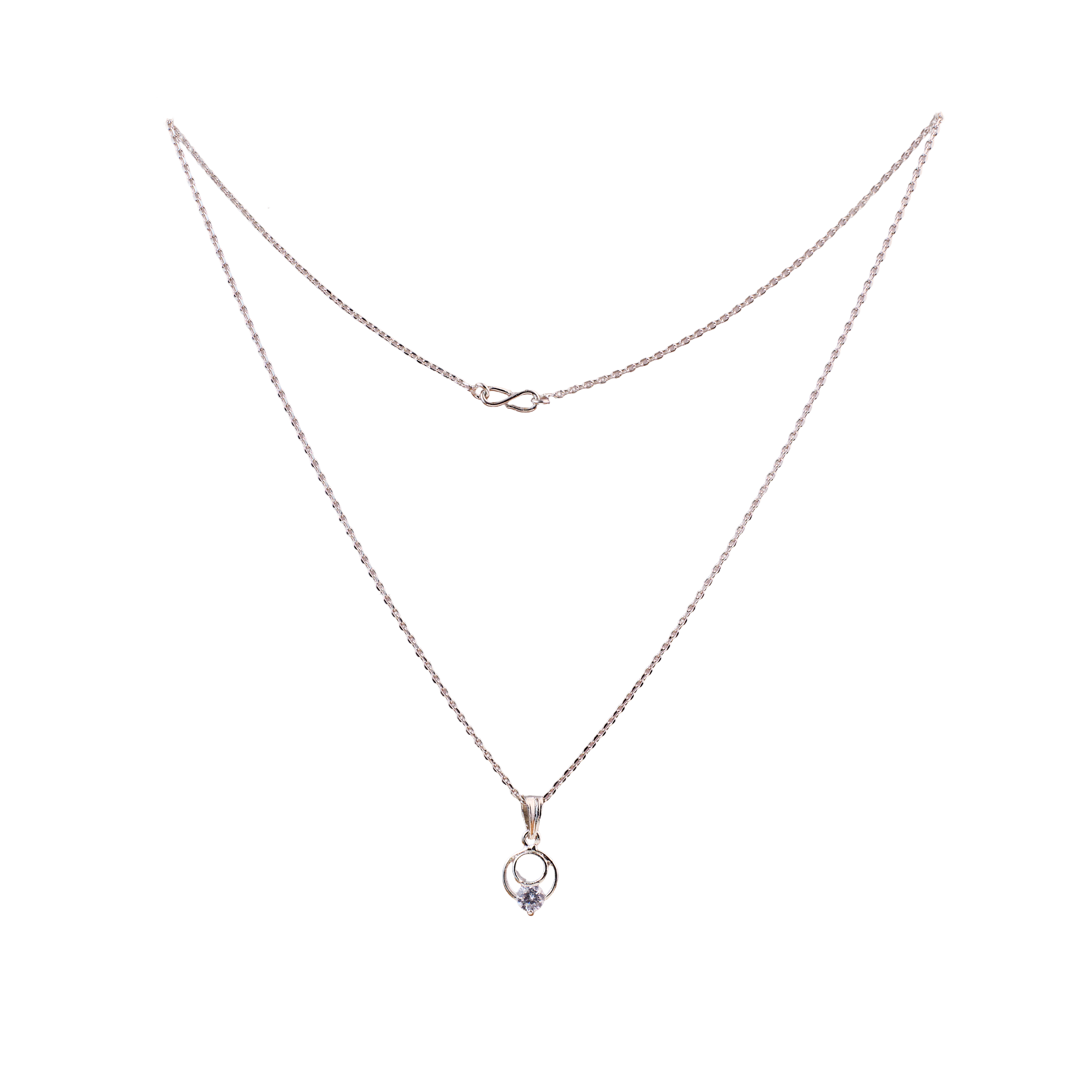 Silver Luna Loop Solitaire Chain