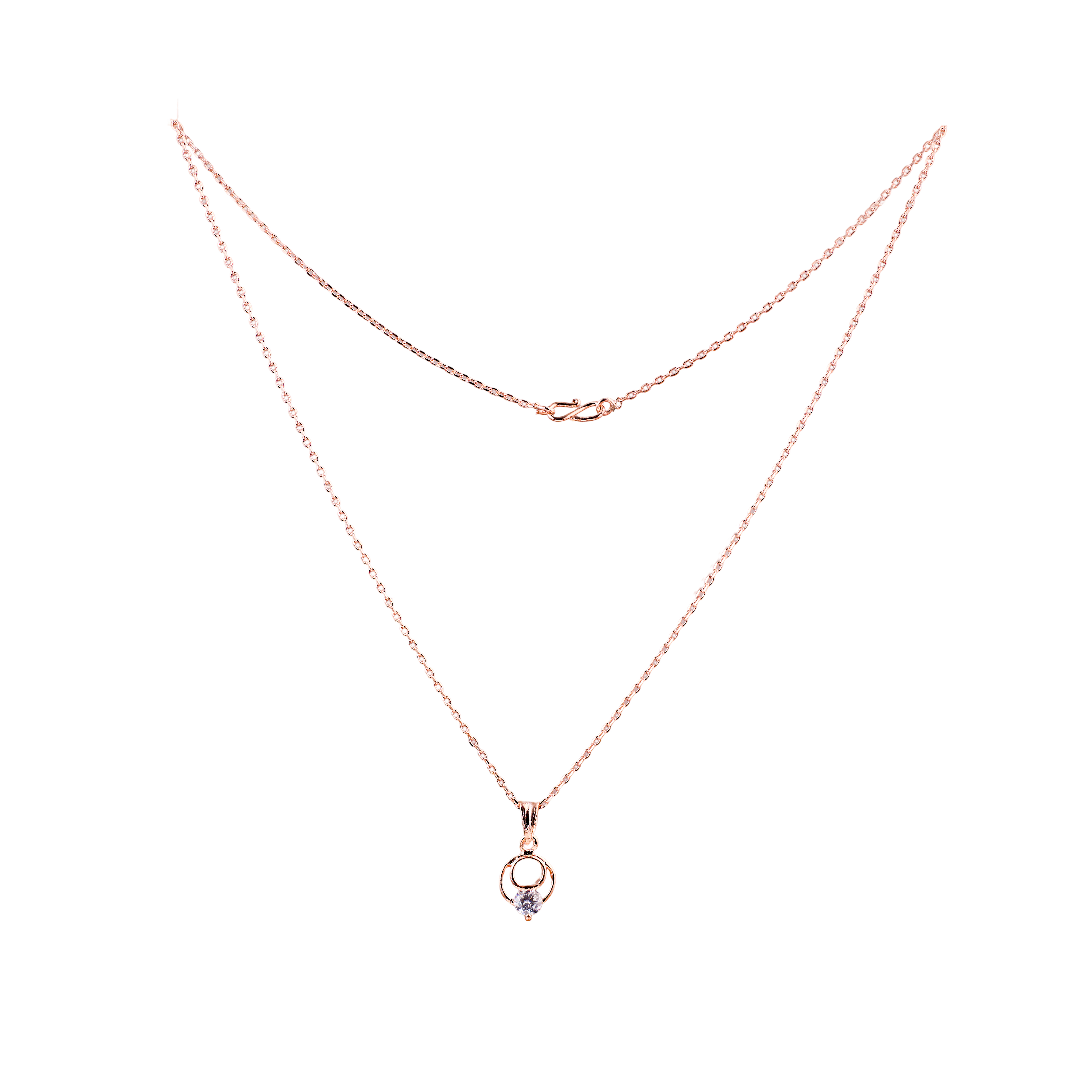 Rosegold Luna Loop Solitaire Chain