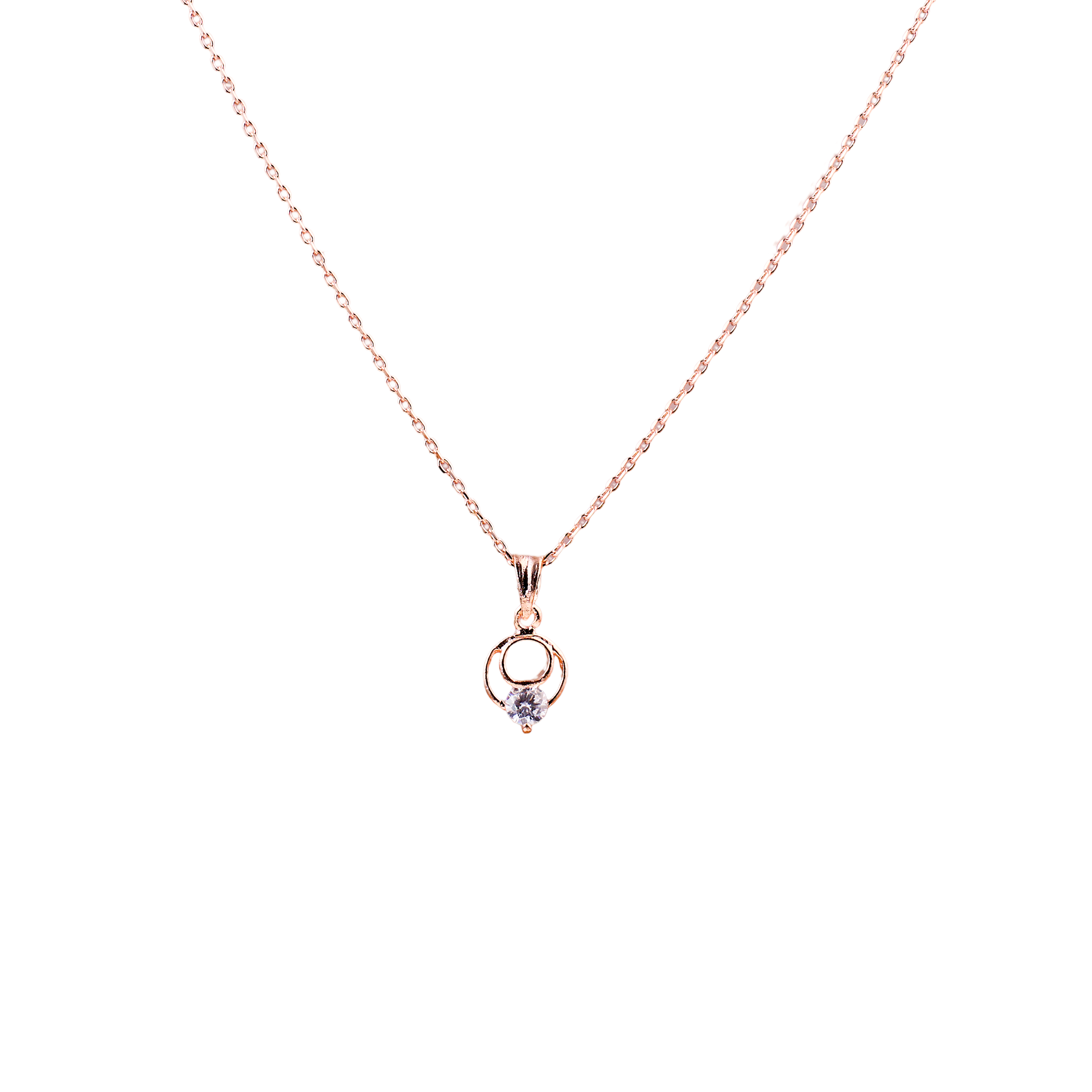 Rosegold Luna Loop Solitaire Chain