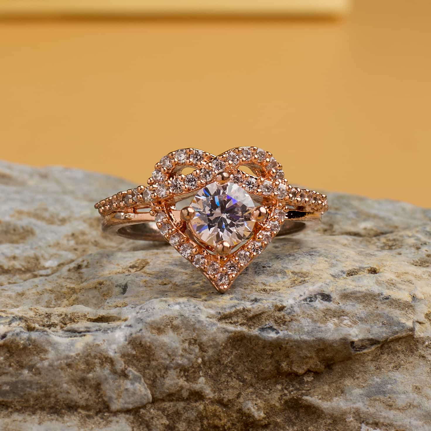 The Solitaire Love Rosegold Ring