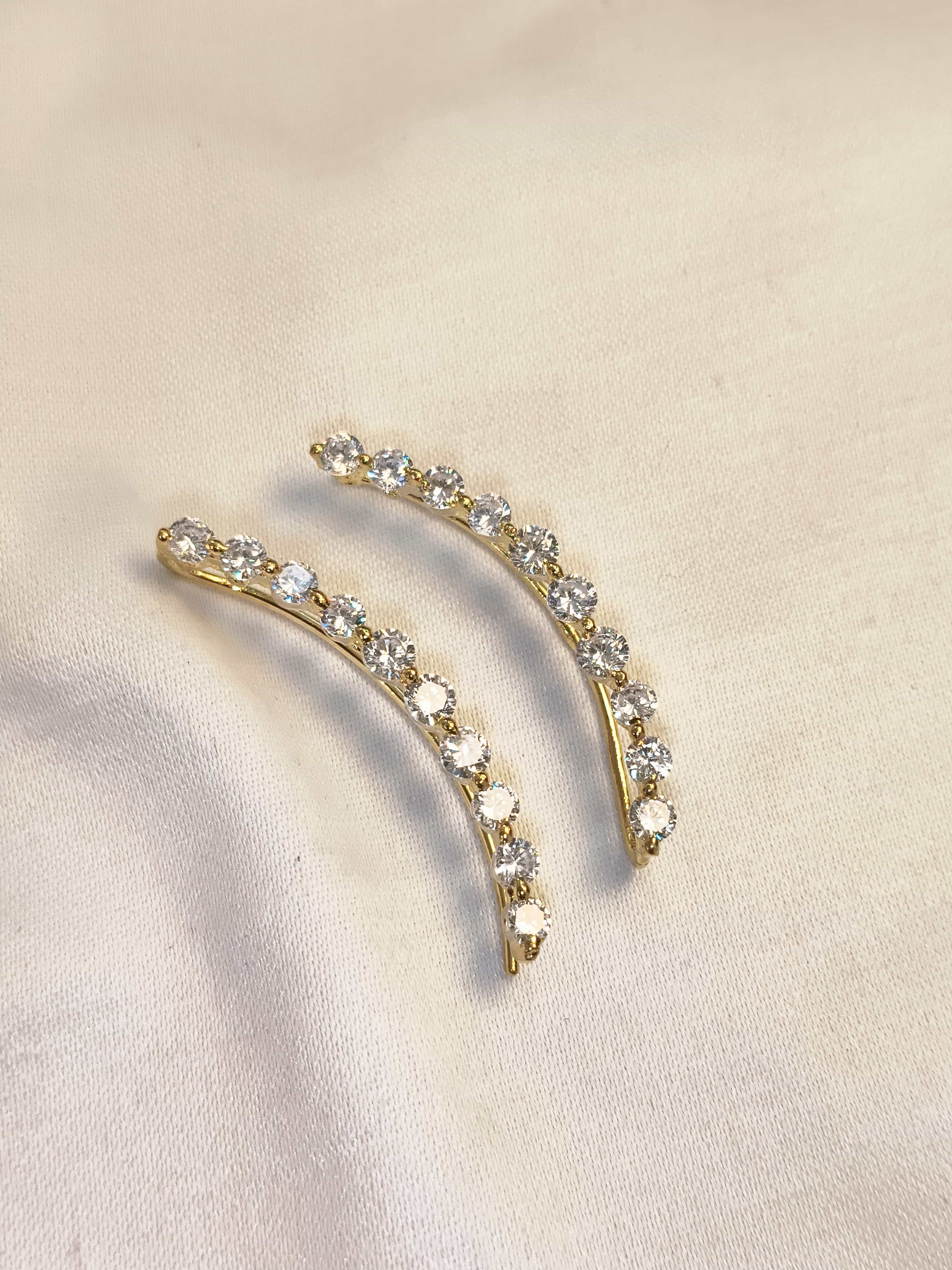 Nimoraa Elara Leaf CZ Gold-Plated Ear Cuffs for Women