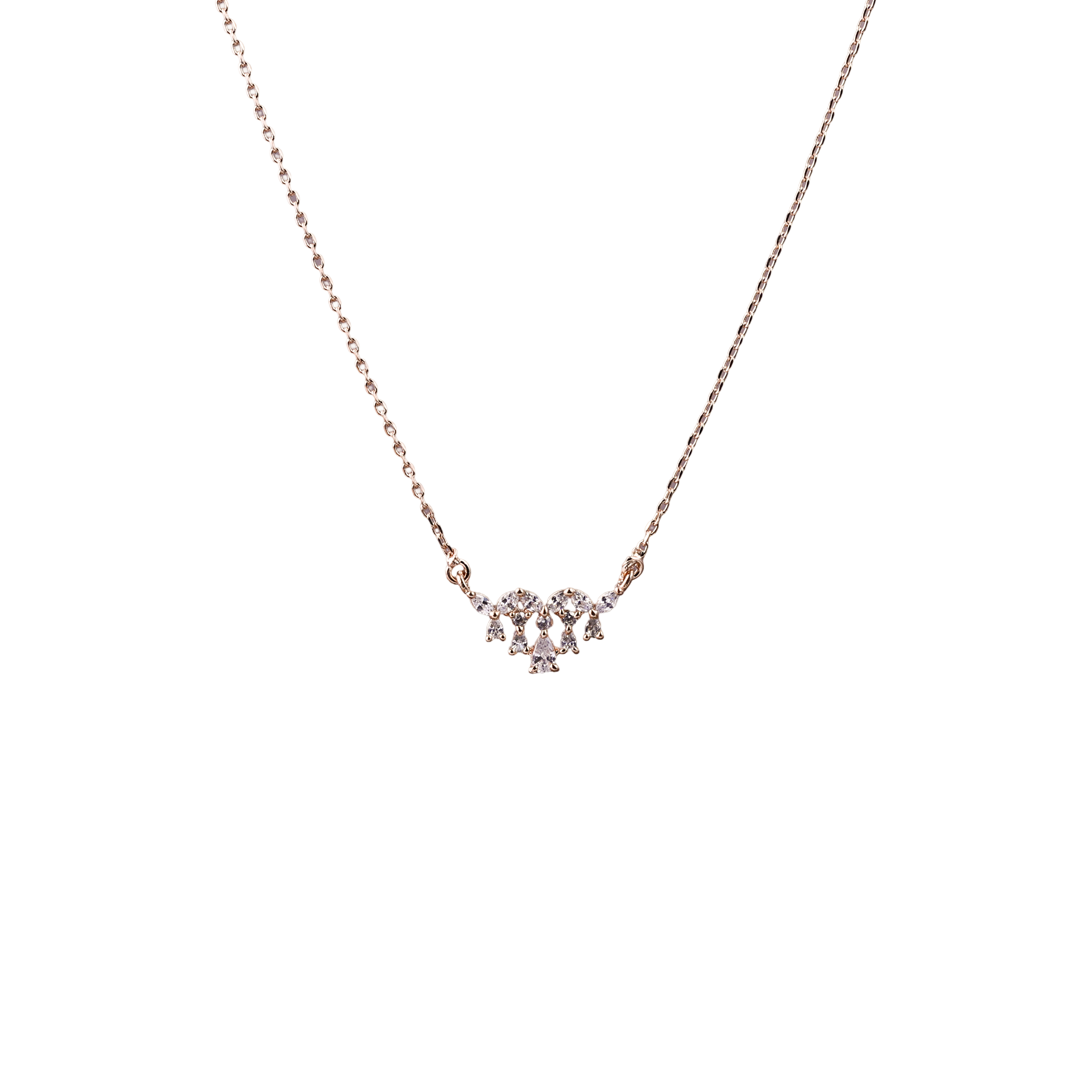 RoseGold Crystal Cascade Chain