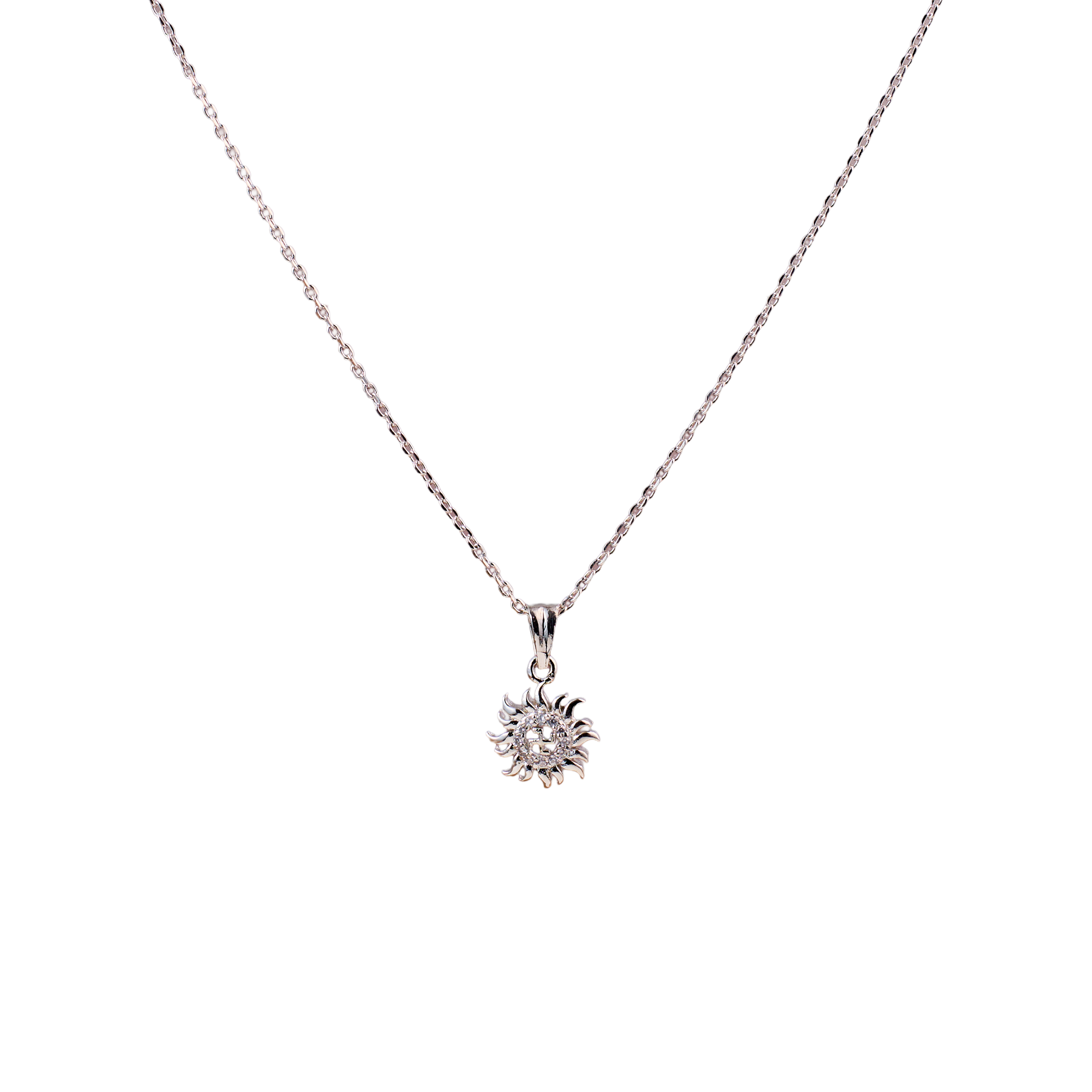 Surya Shakti Silver Pendant Chain