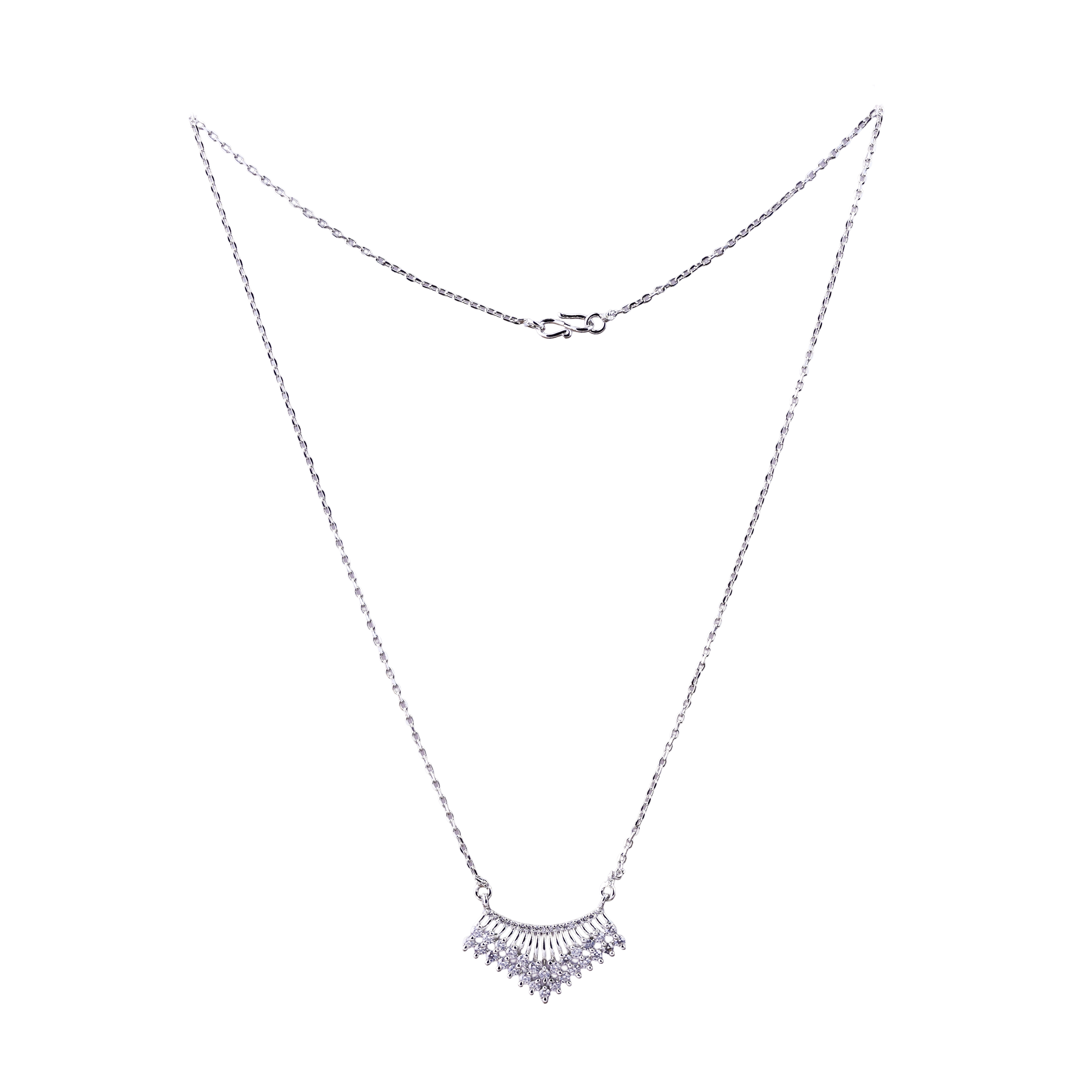 Nimoraa Fan Drop Diamond Silver Chain