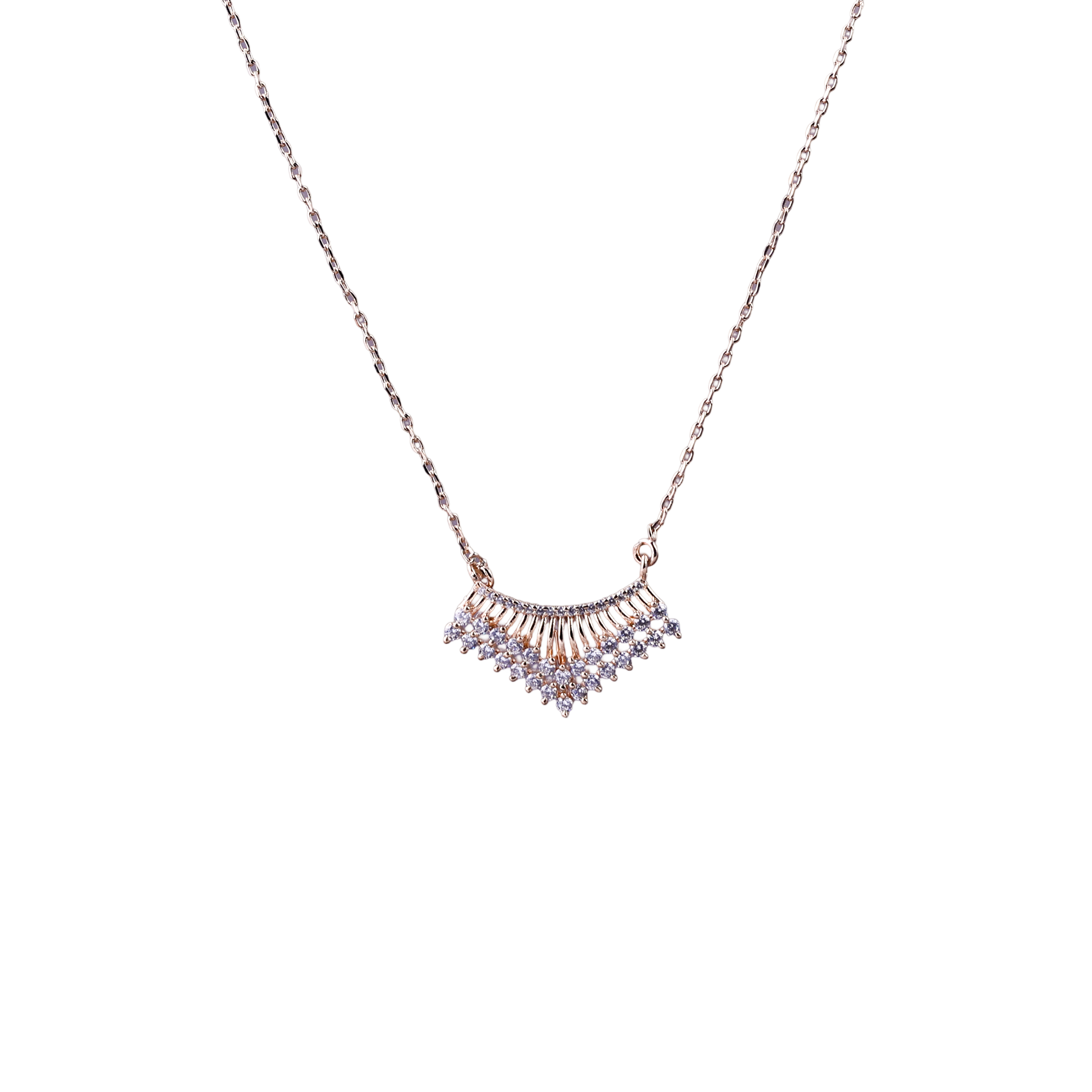 Nimoraa Fan Drop Diamond Rosegold Chain