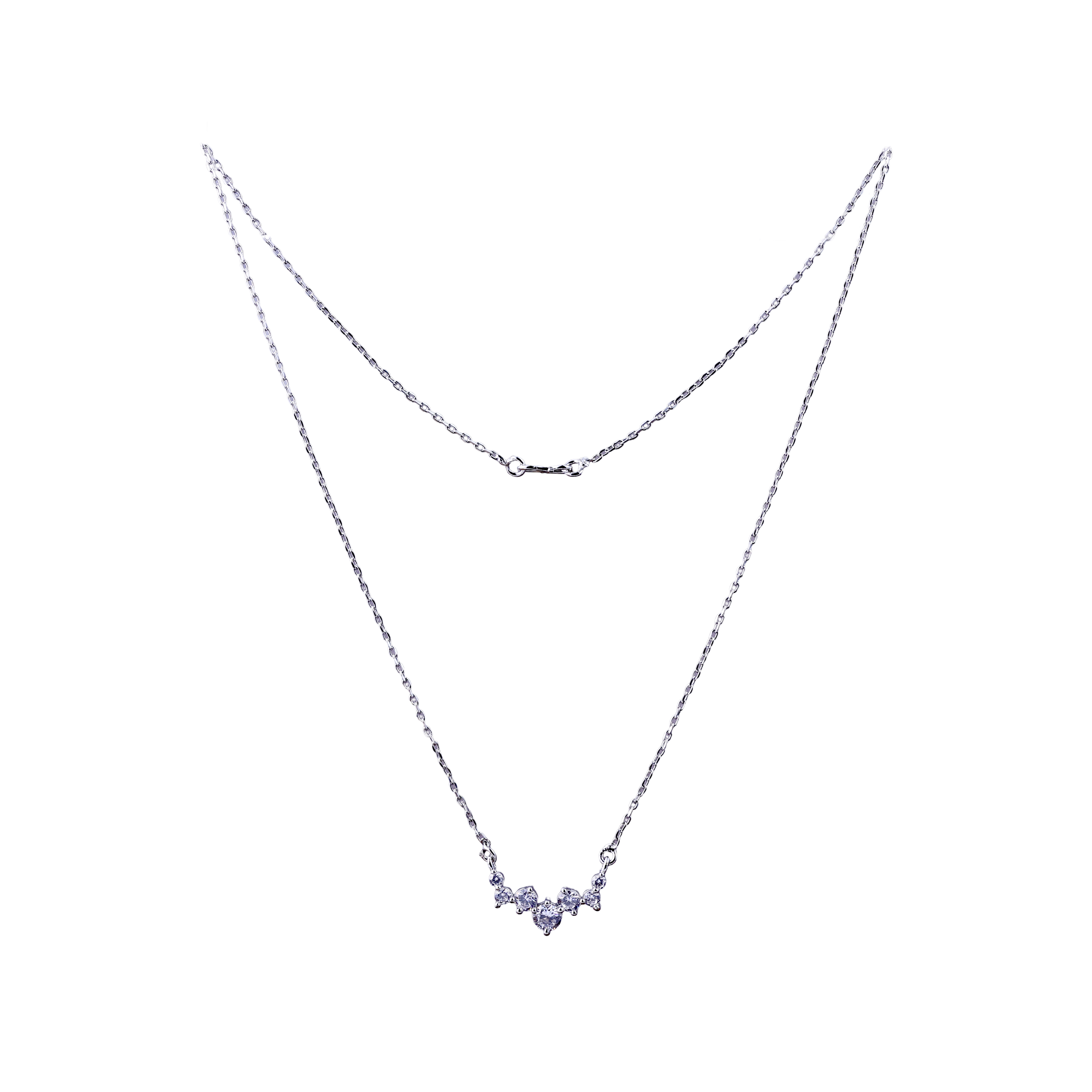 Nimoraa Five Stone Silver Curve Chain