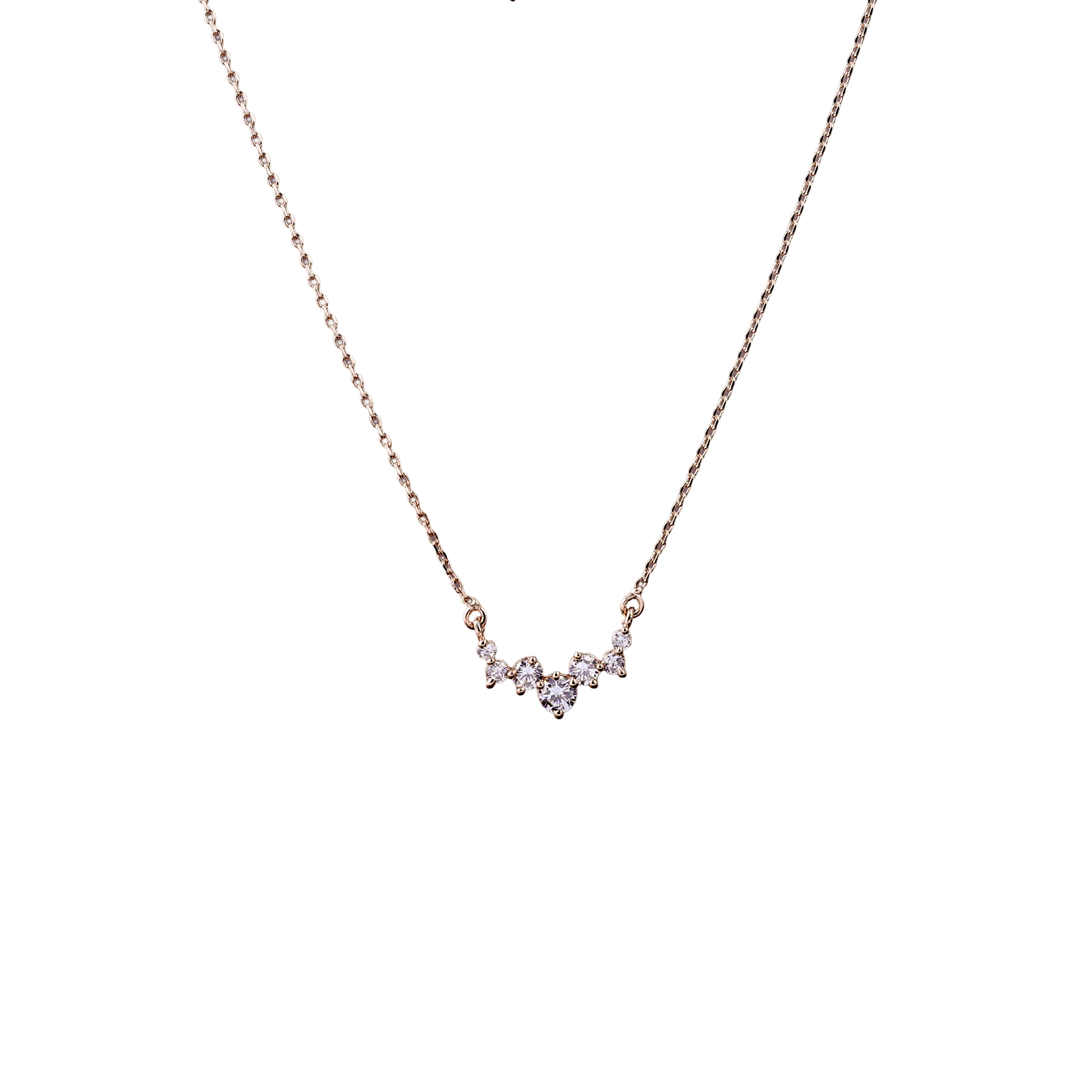 Nimoraa Five Stone Rosegold Curve Chain