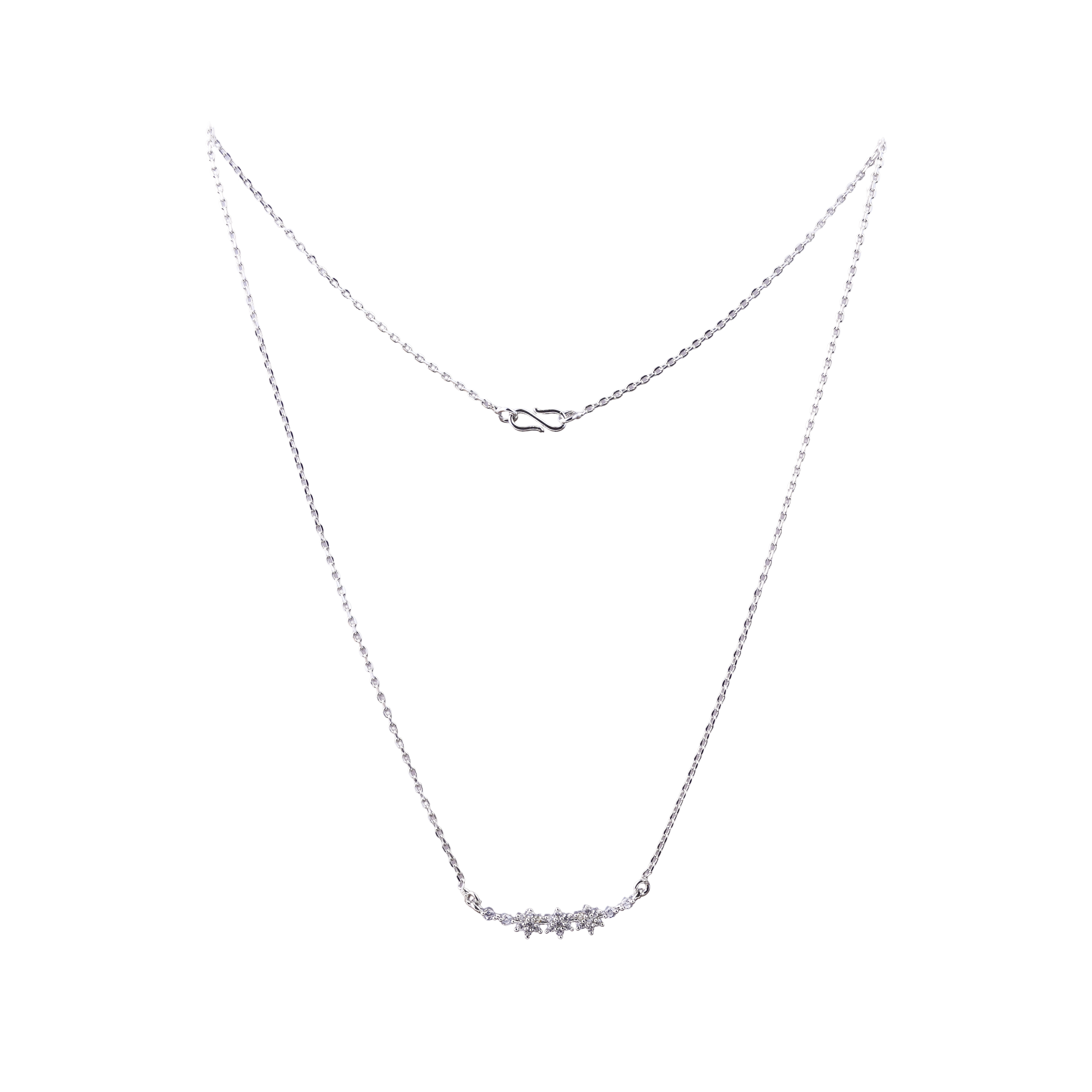 Nimoraa Floral Curve Silver Chain
