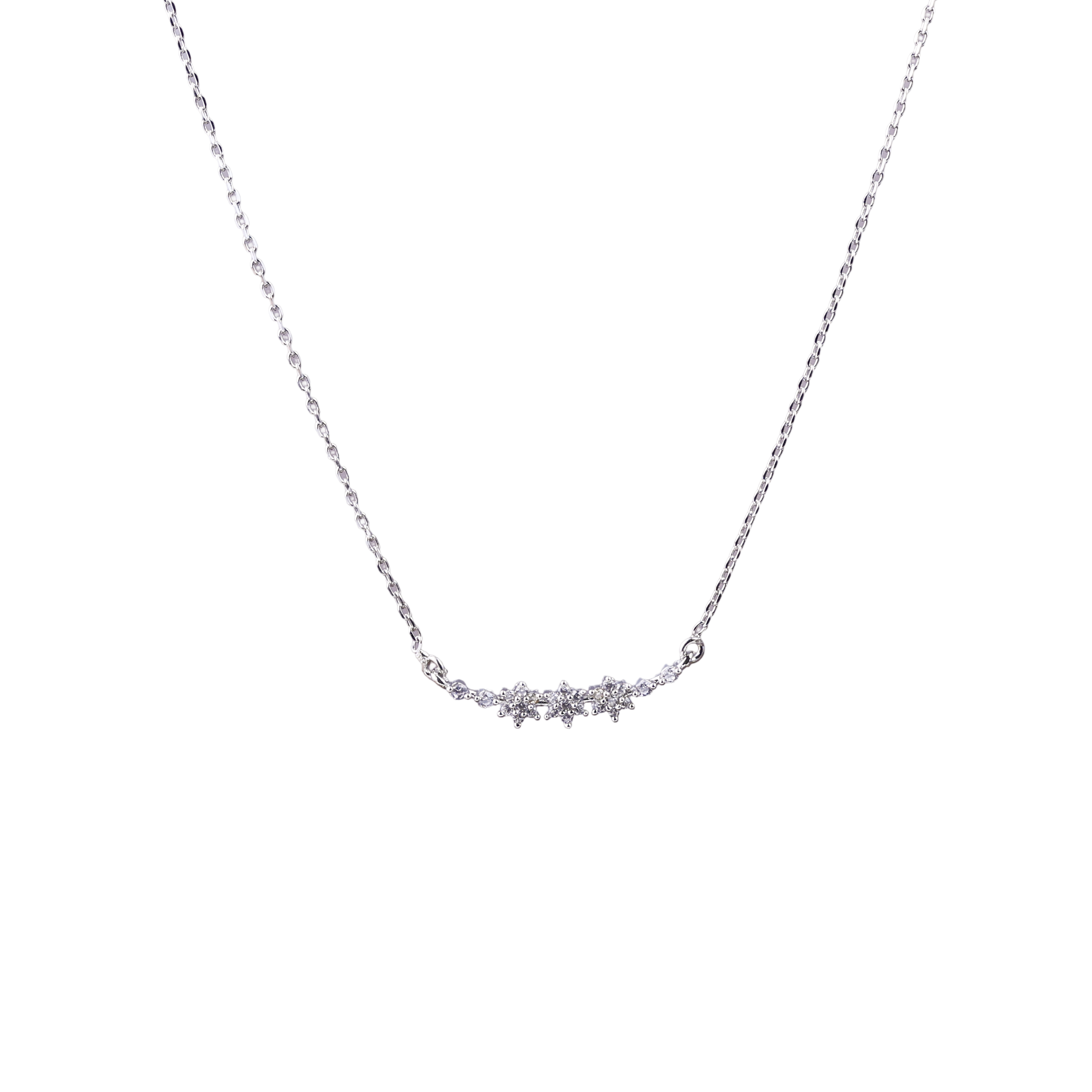 Nimoraa Floral Curve Silver Chain