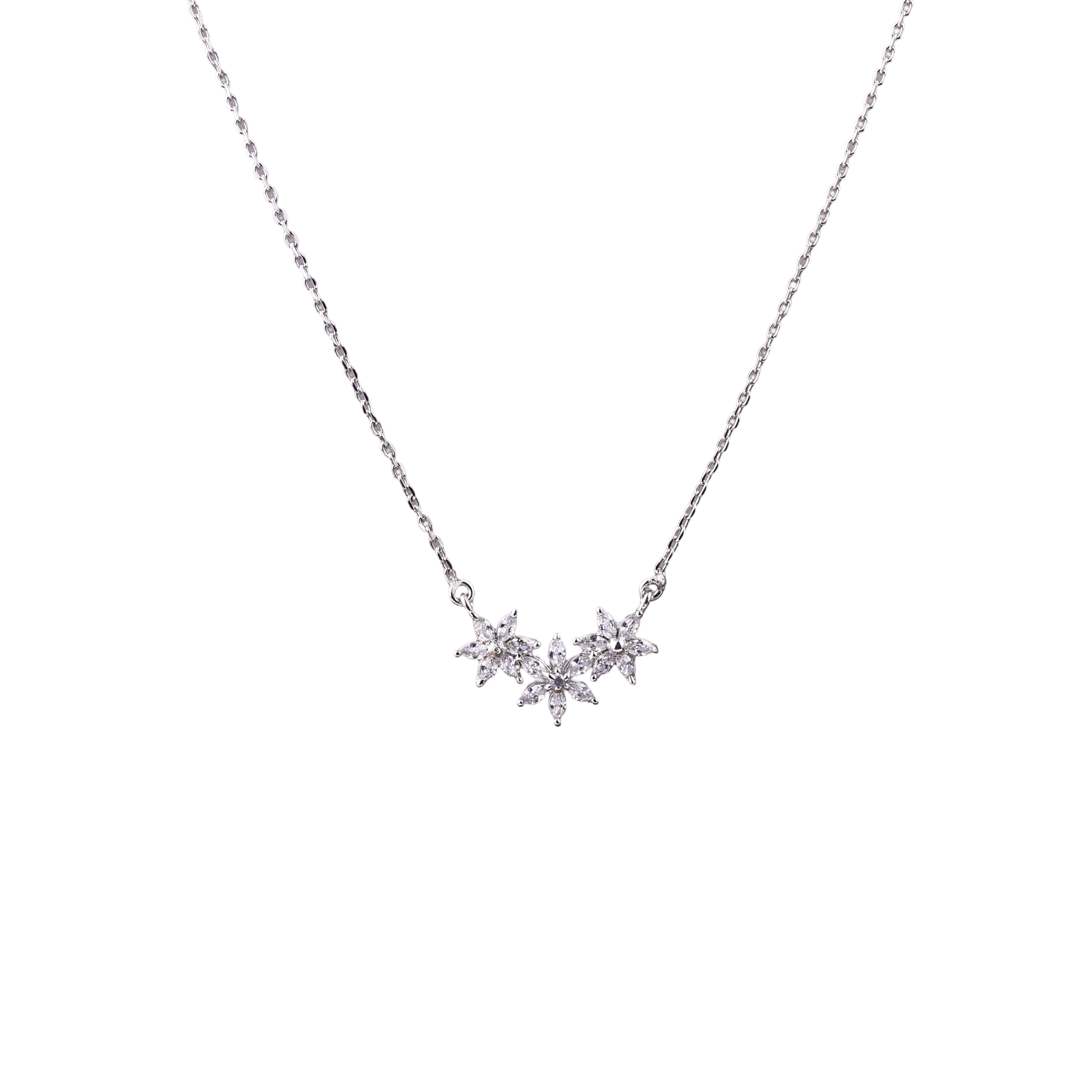 Nimoraa Triple Star Silver Firecracker Chain
