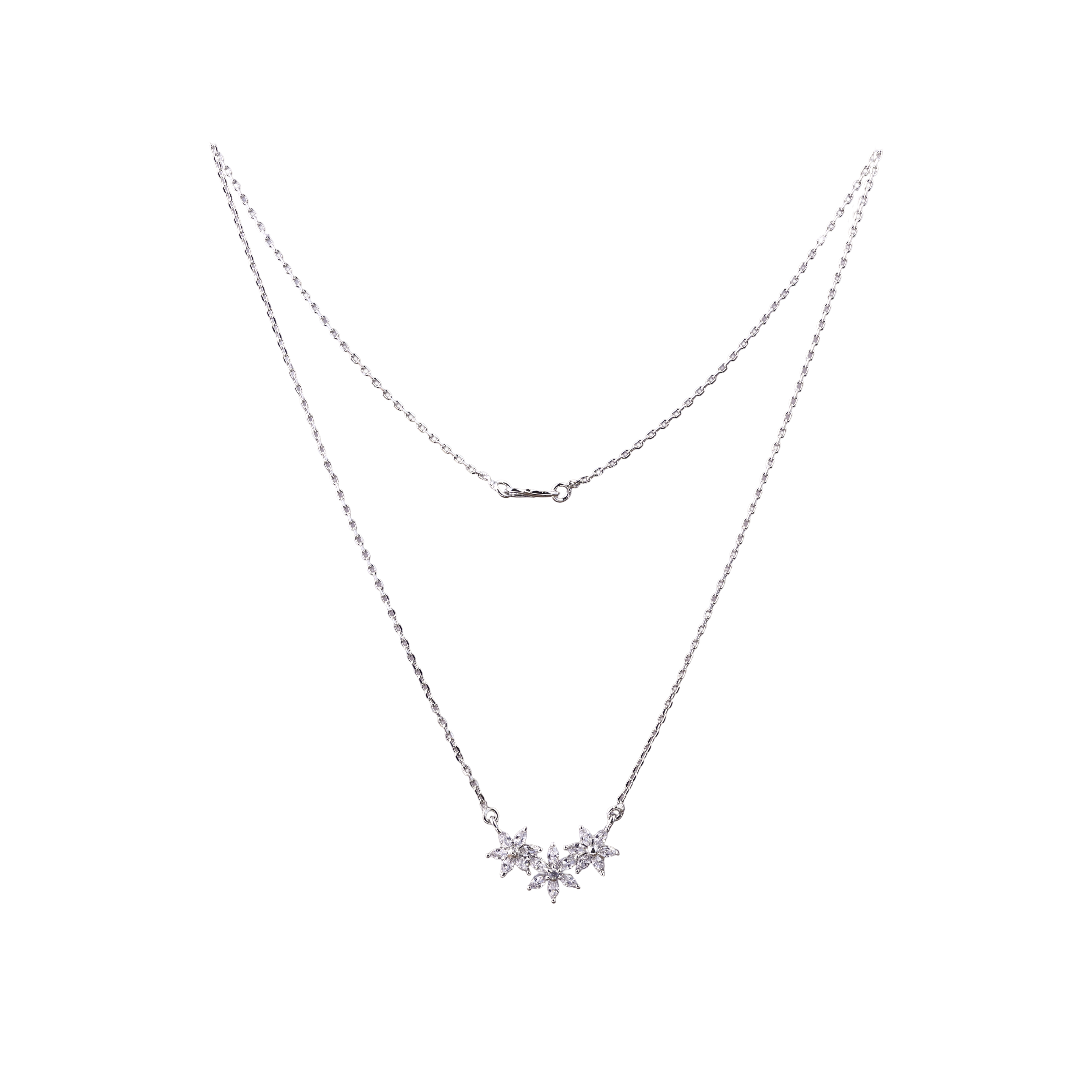 Nimoraa Triple Star Silver Firecracker Chain