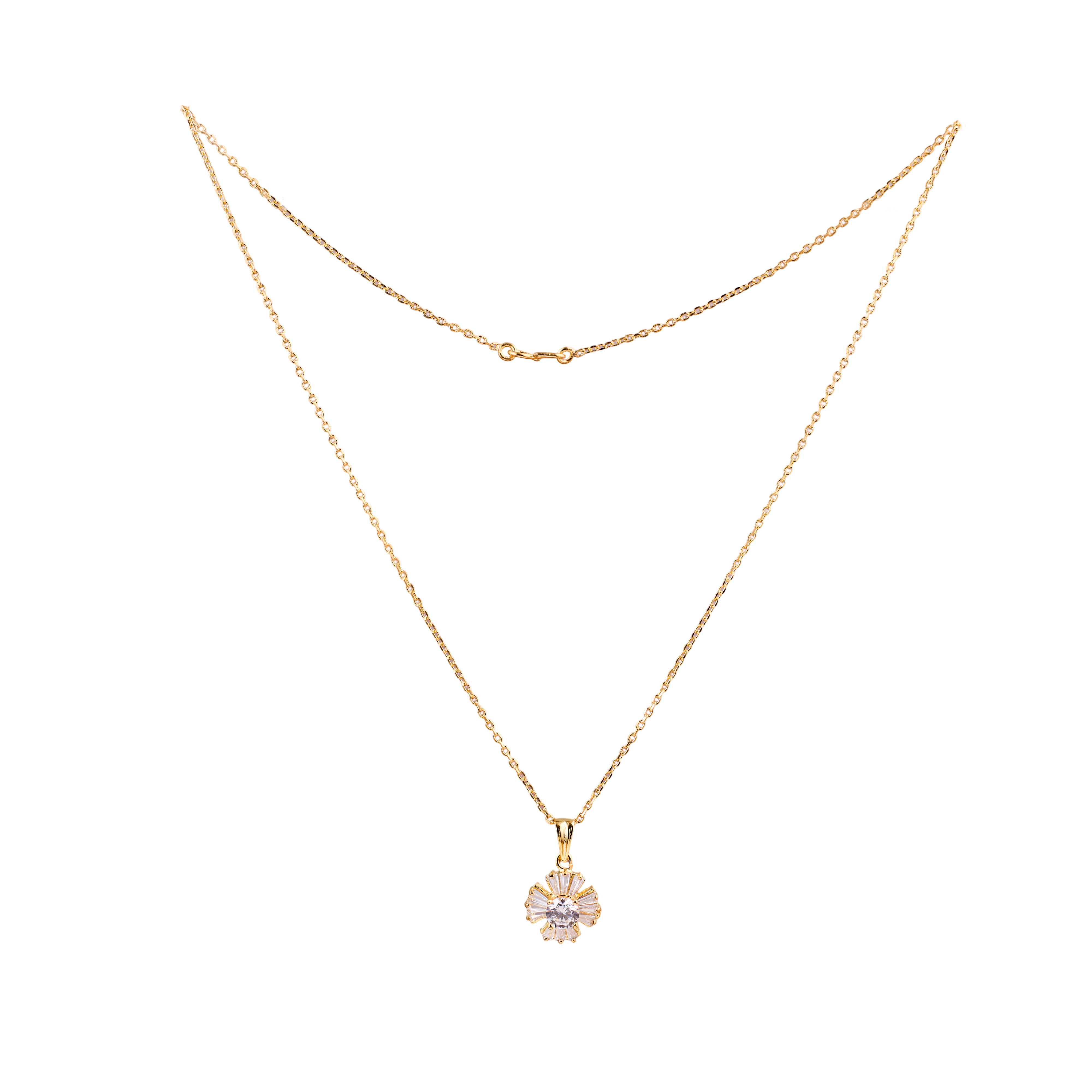 Nimoraa Gold Radiant Bloom Drop Chain