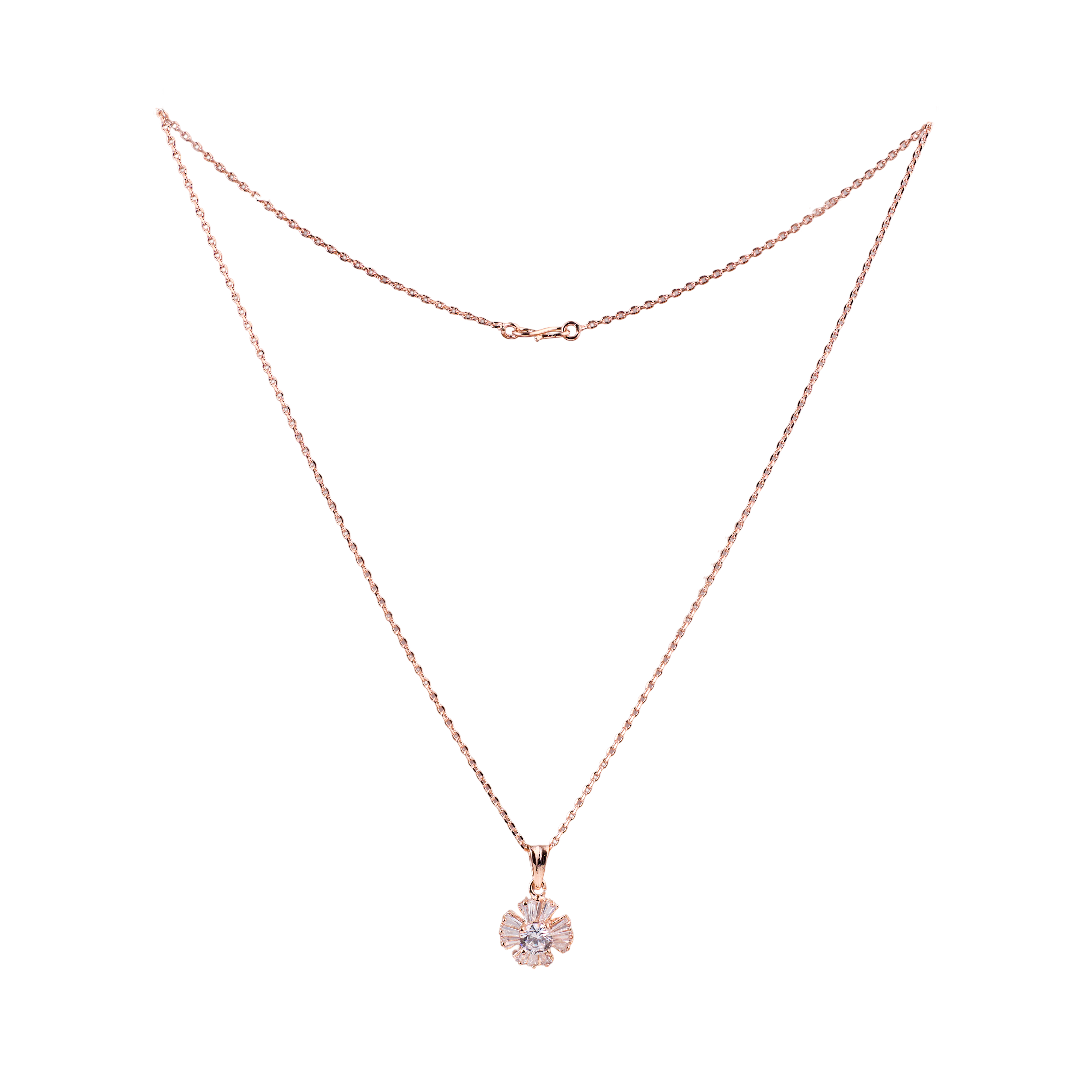 Nimoraa Rosegold Radiant Bloom Drop Chain
