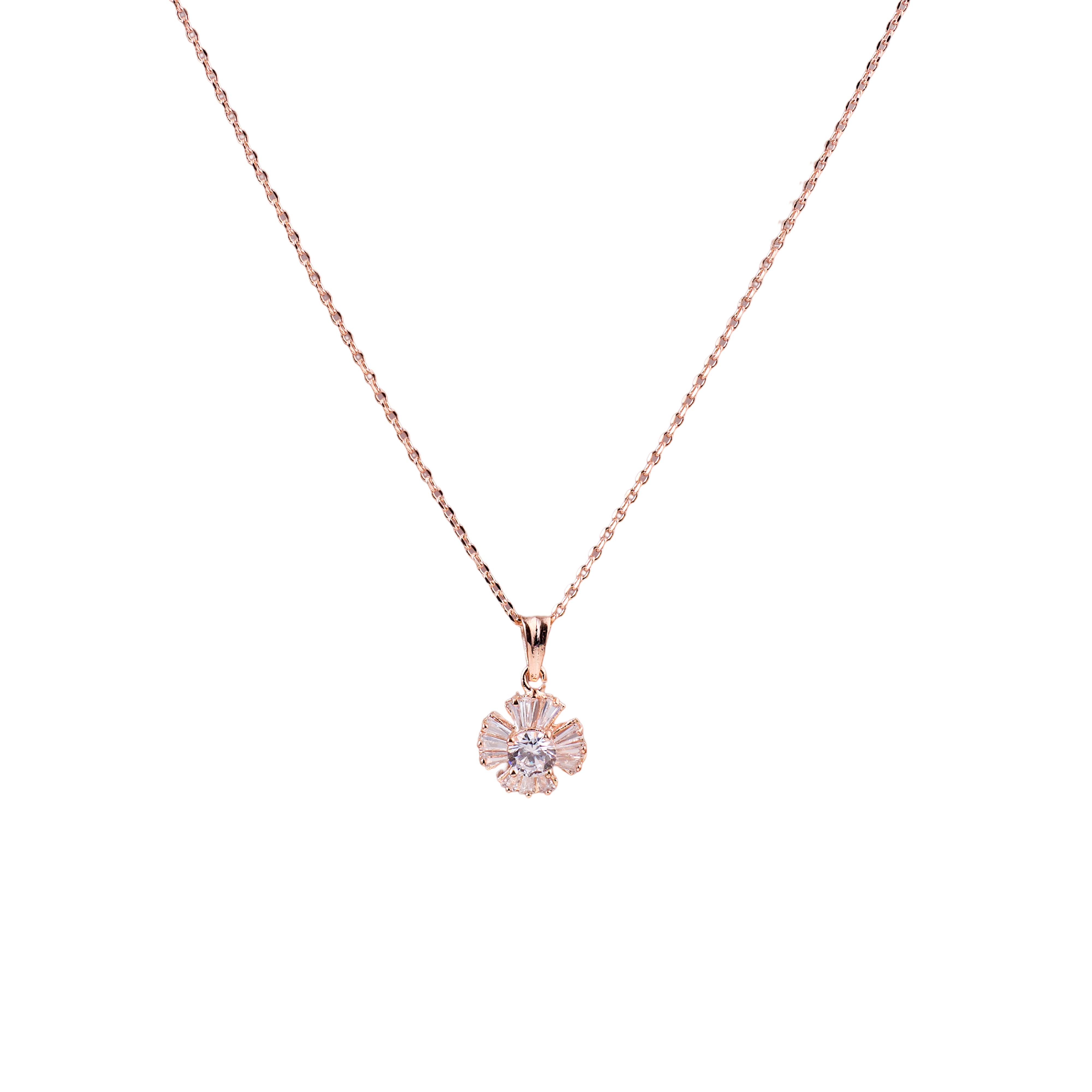 Nimoraa Rosegold Radiant Bloom Drop Chain