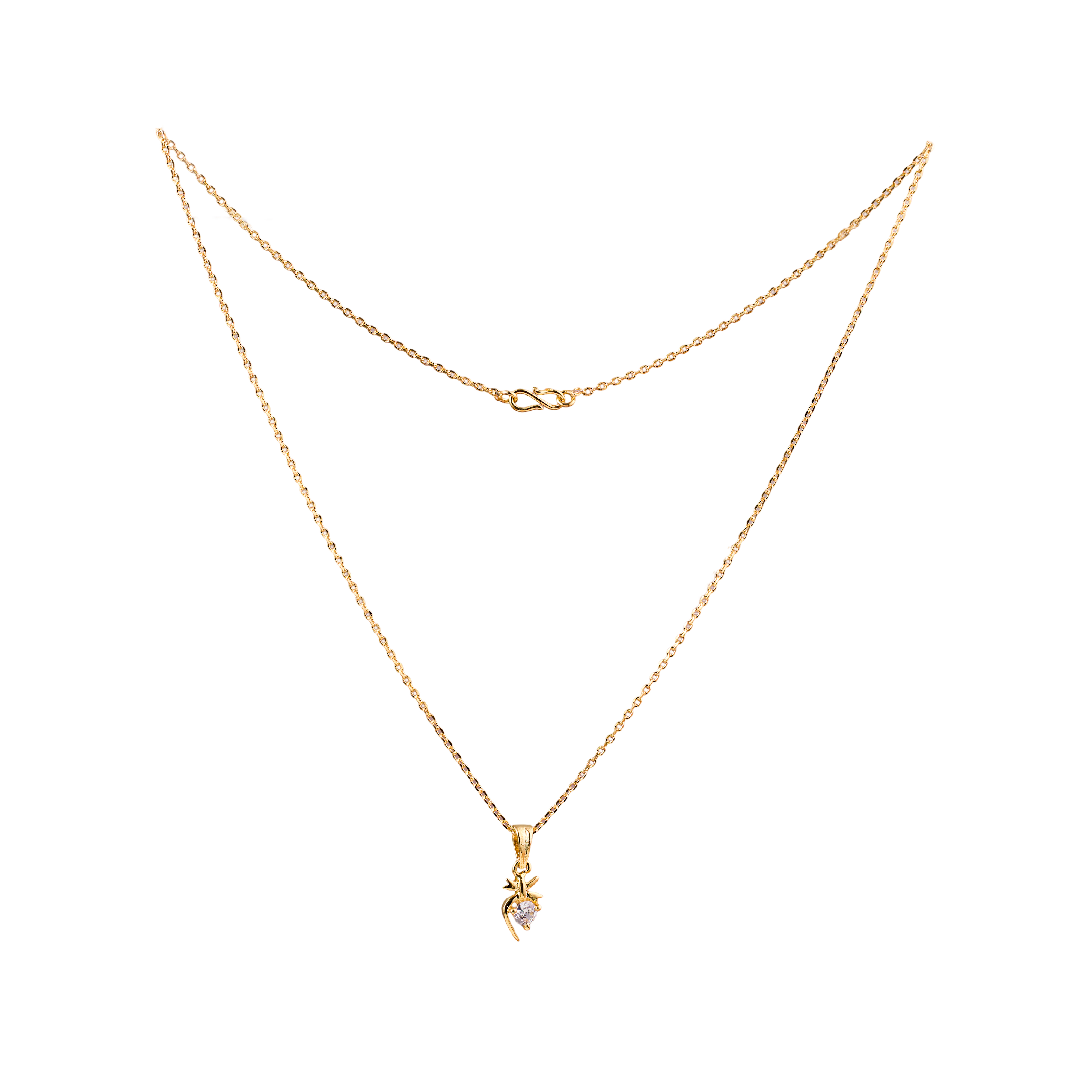 Nimoraa Gold Petite Heart Drop Chain