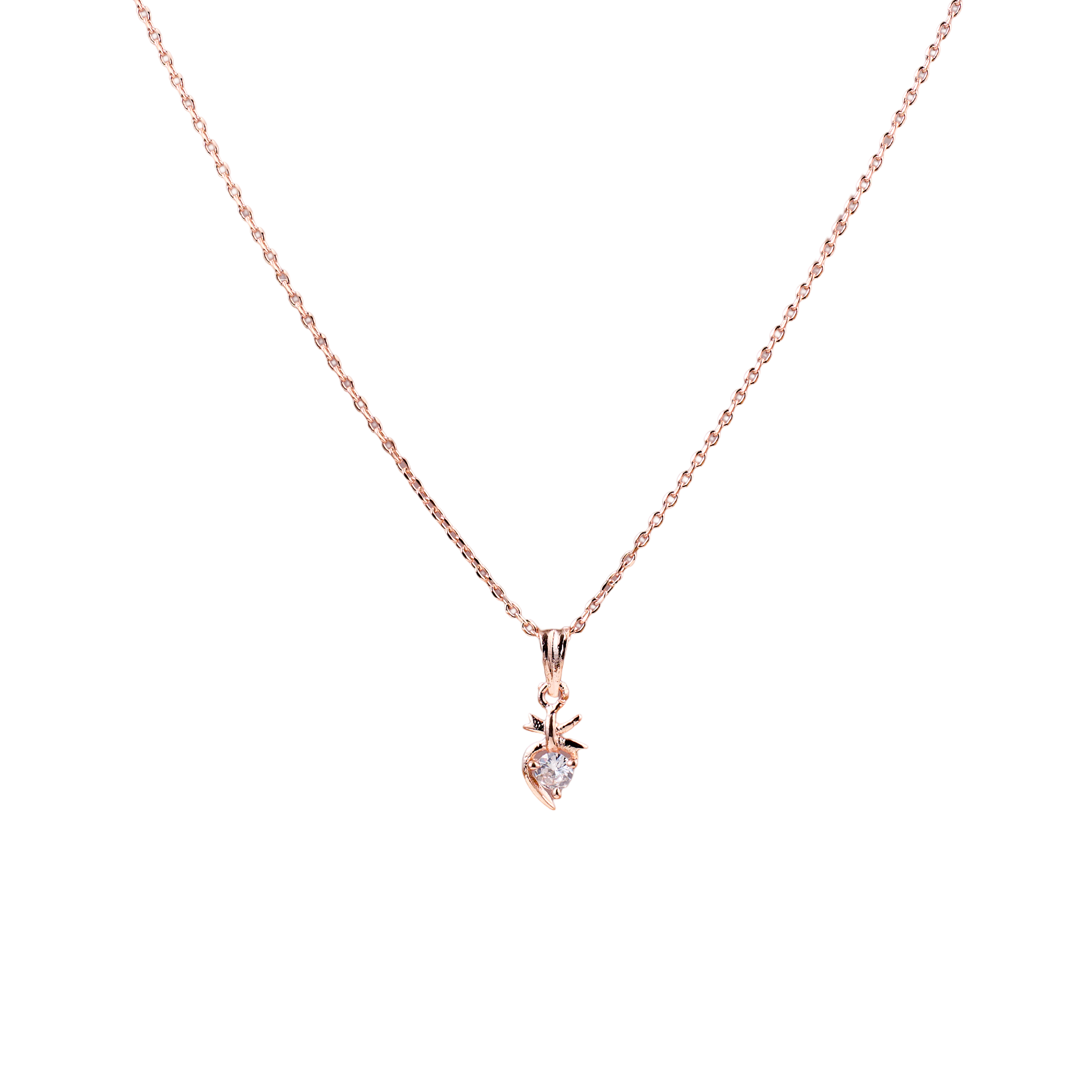 Nimoraa Rosegold Petite Heart Drop Chain