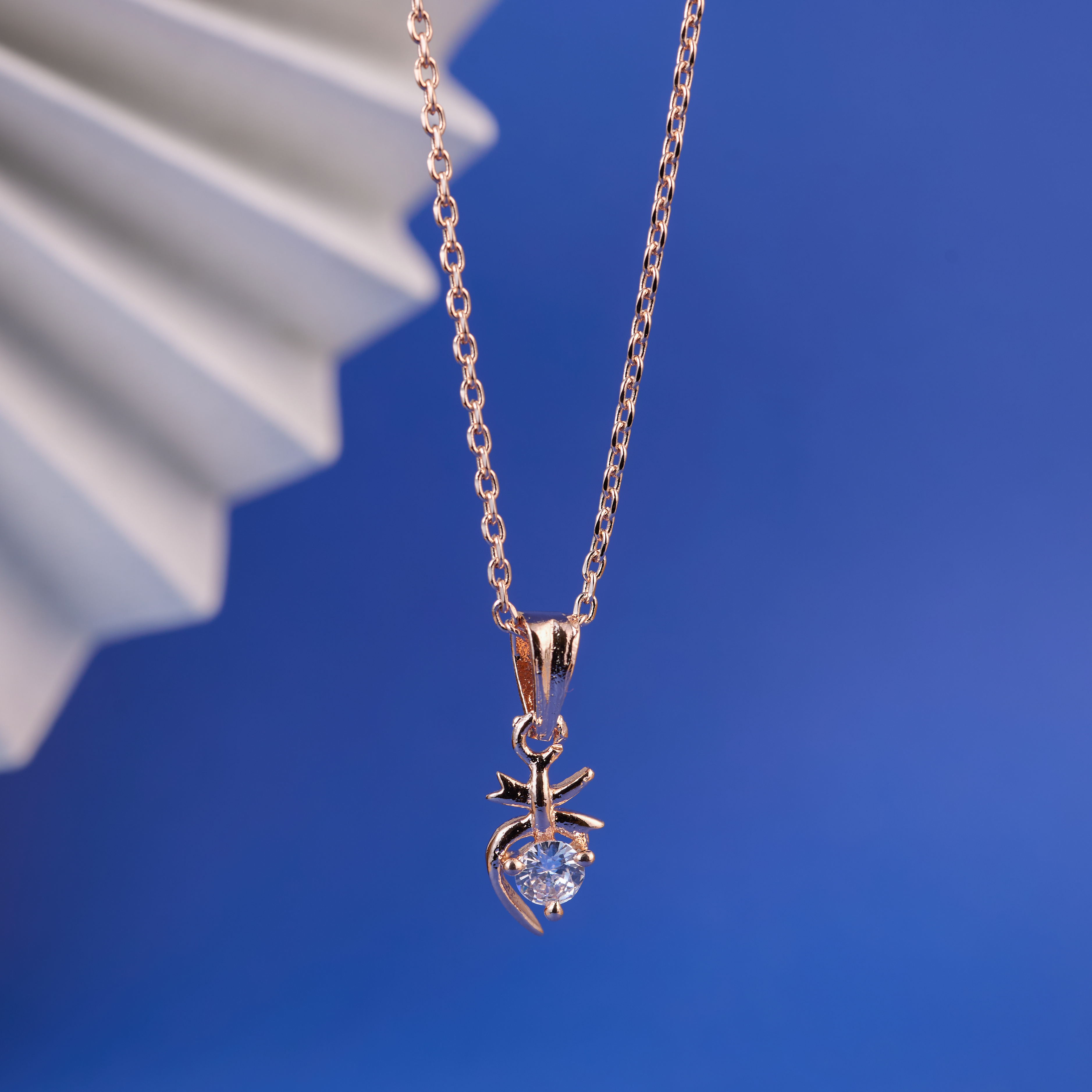 Nimoraa Rosegold Petite Heart Drop Chain