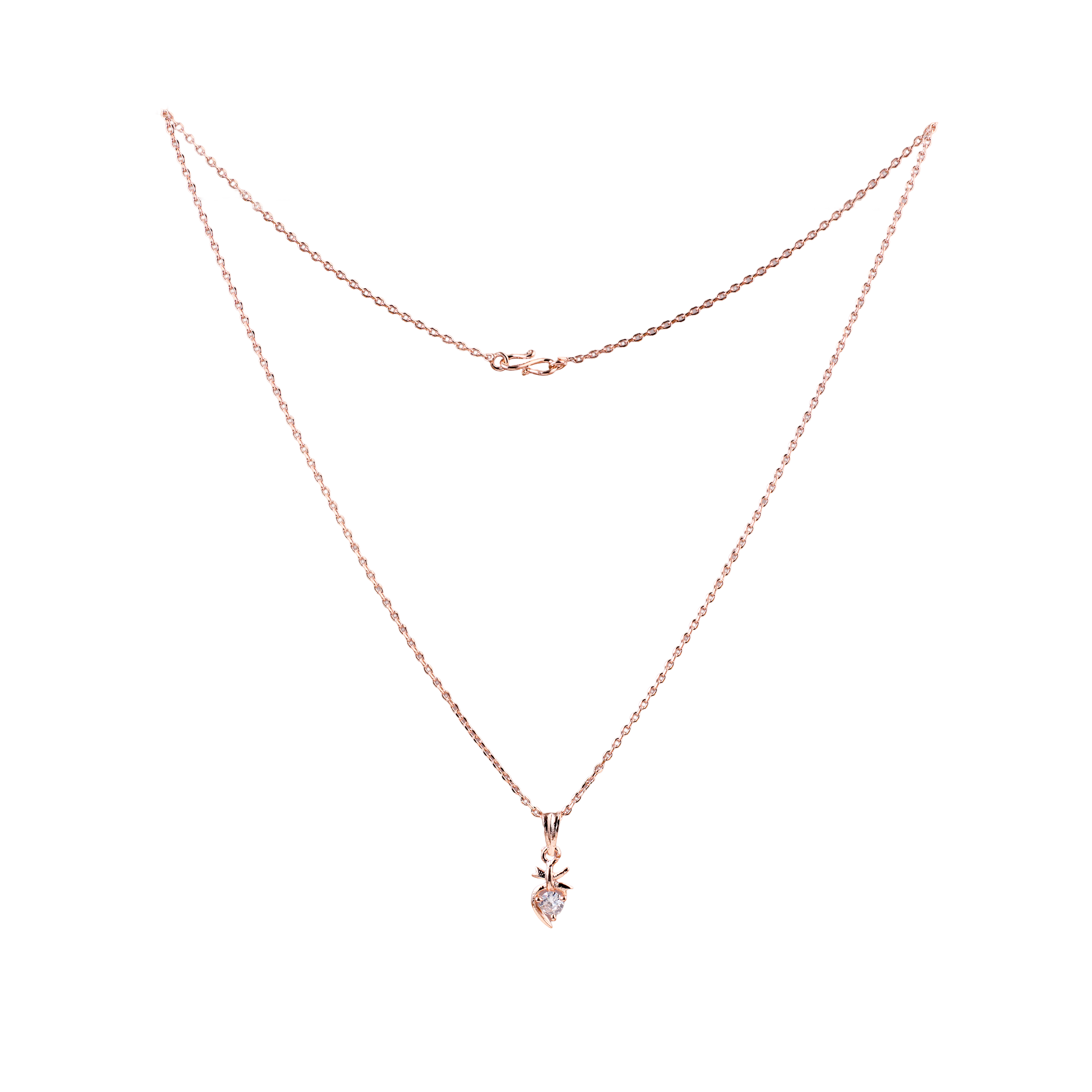 Nimoraa Rosegold Petite Heart Drop Chain