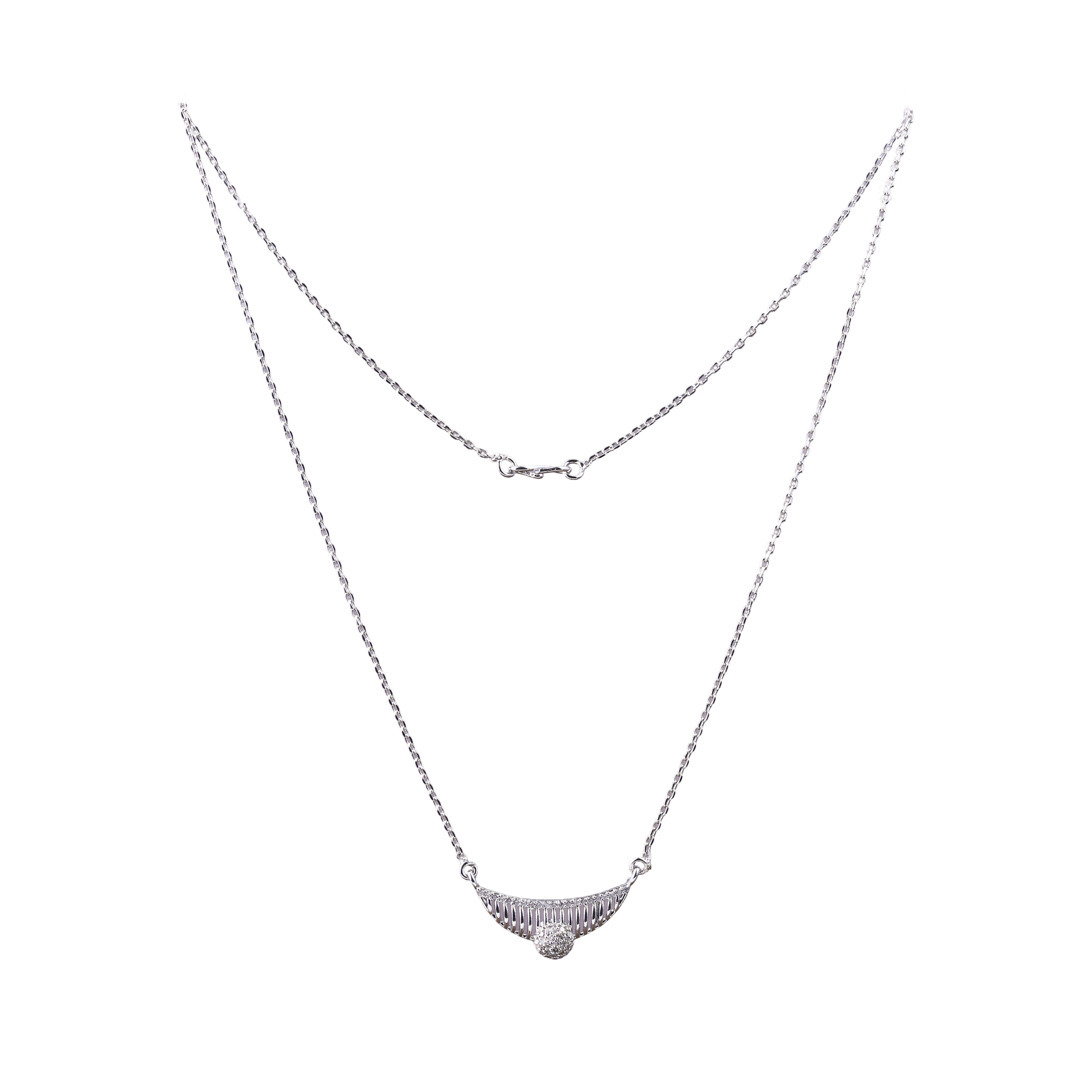 Nimoraa Crescent Fringe Silver Drop Chain