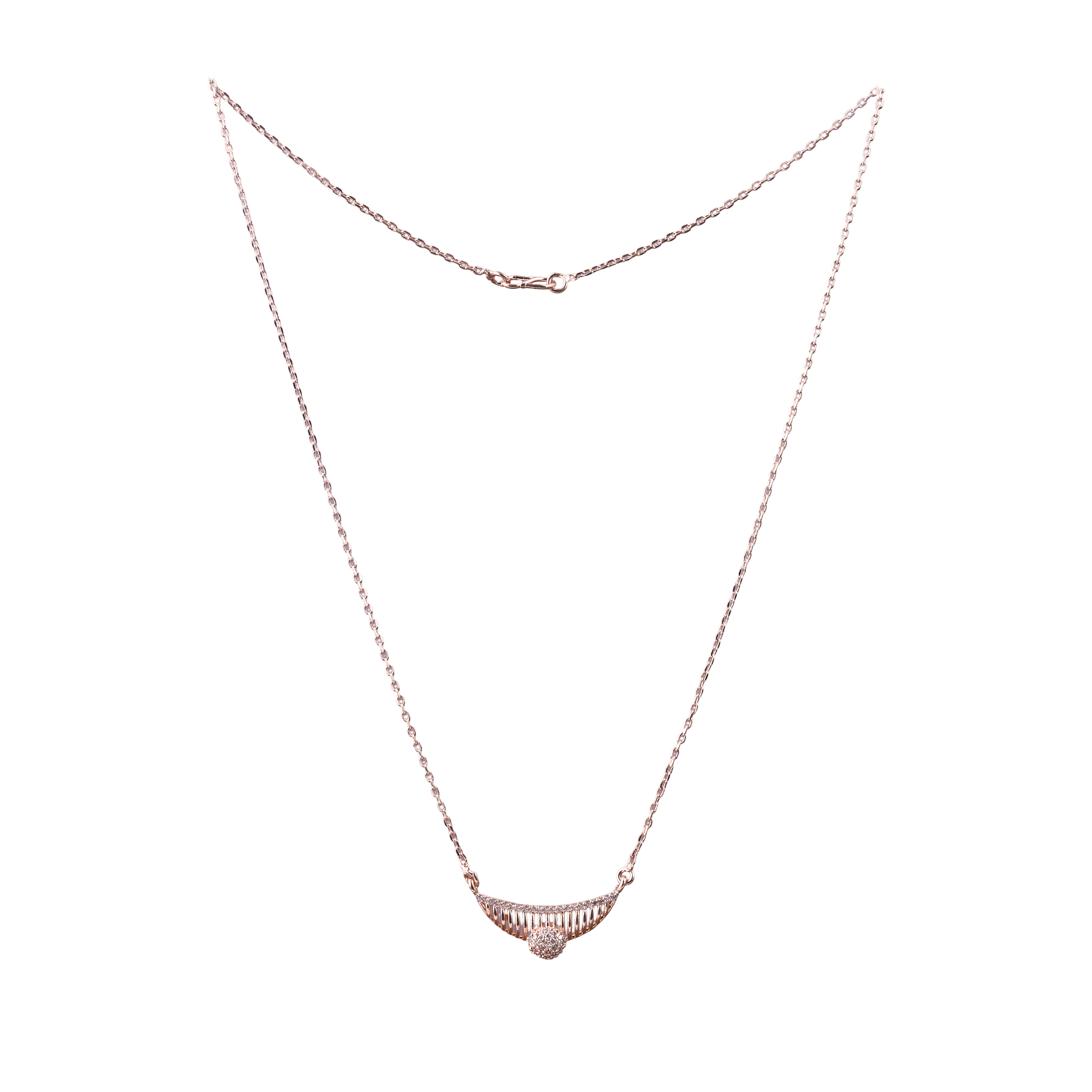 Nimoraa Crescent Fringe Rosegold Drop Chain