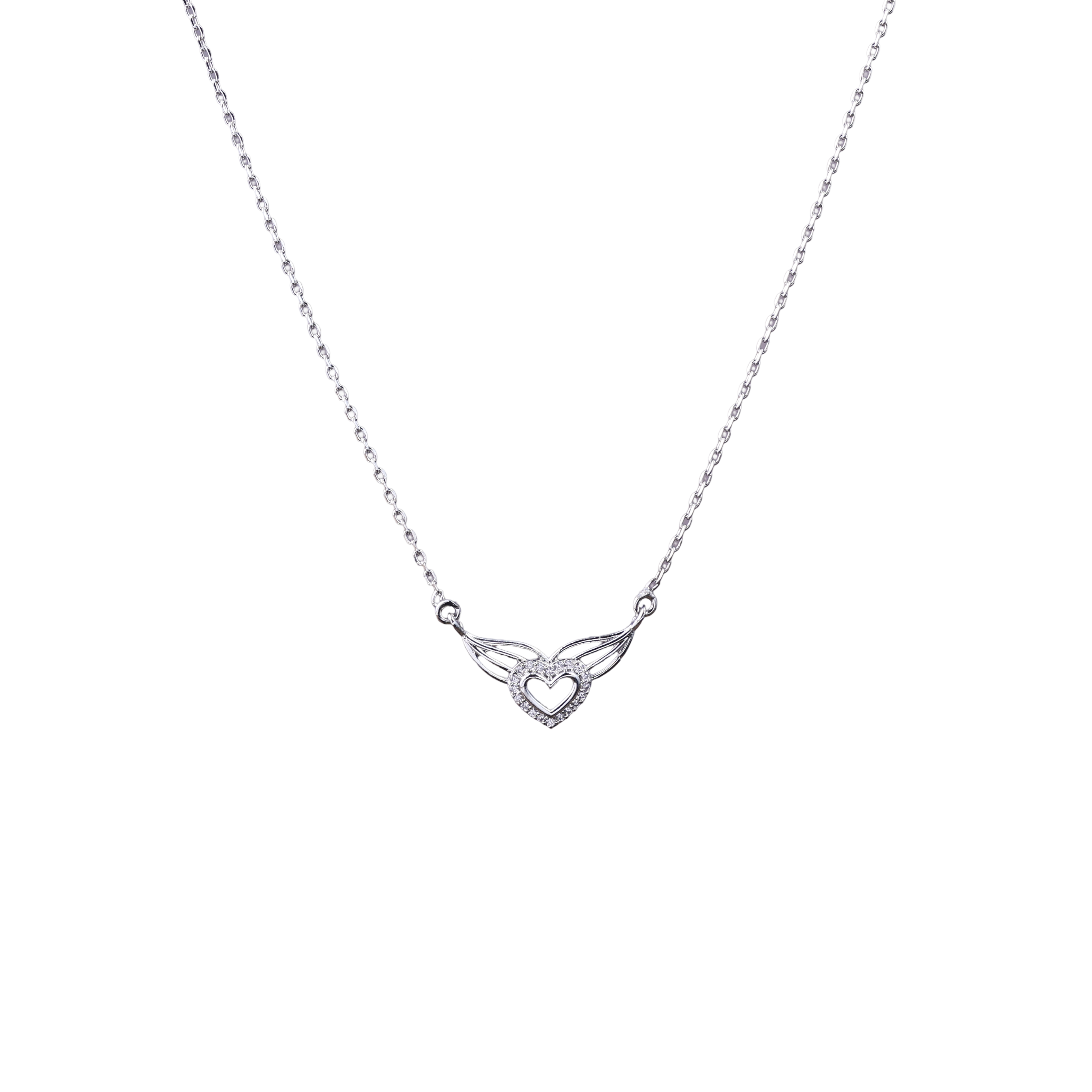 Nimoraa Silver Winged Heart Chain