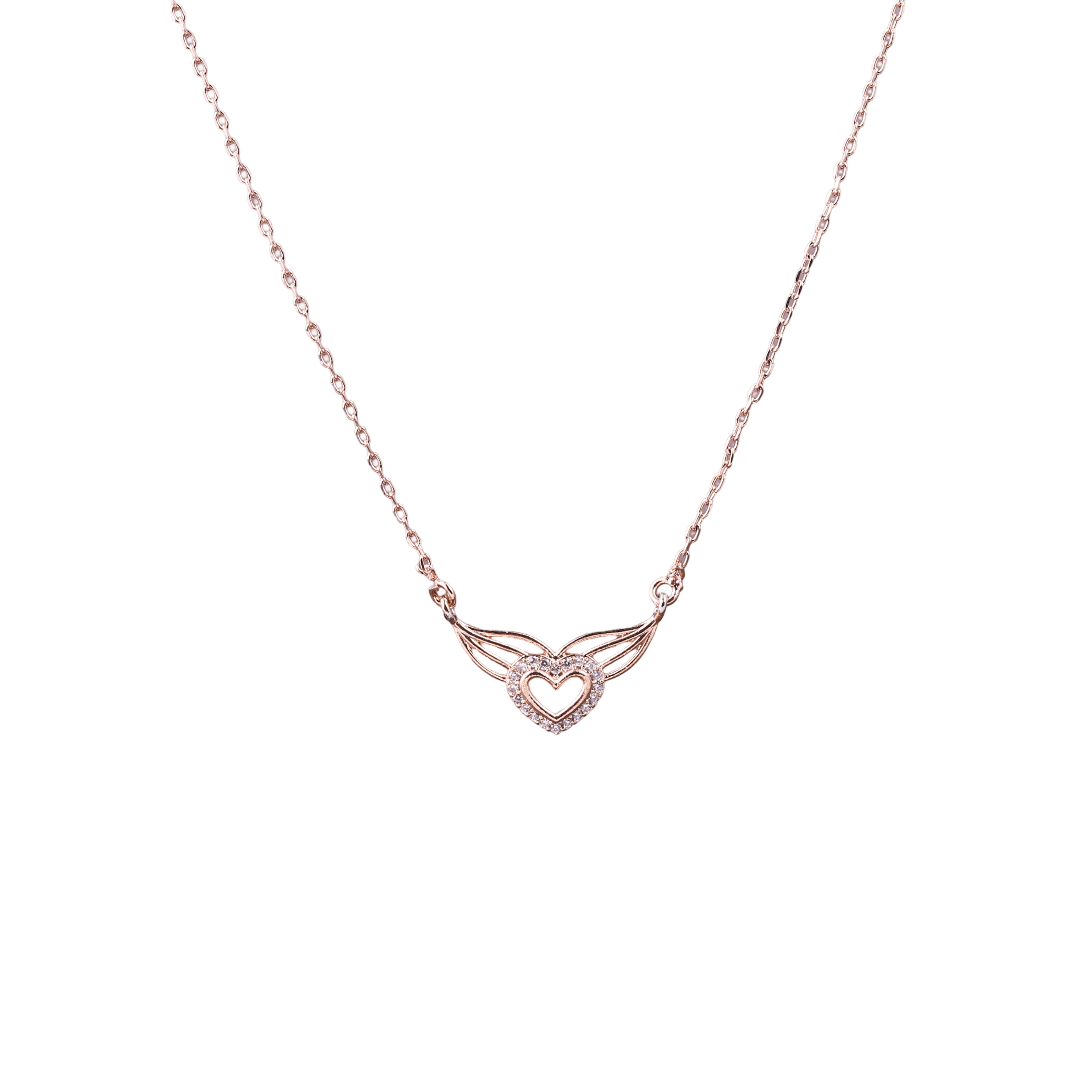 Nimoraa Rosegold Winged Heart Chain