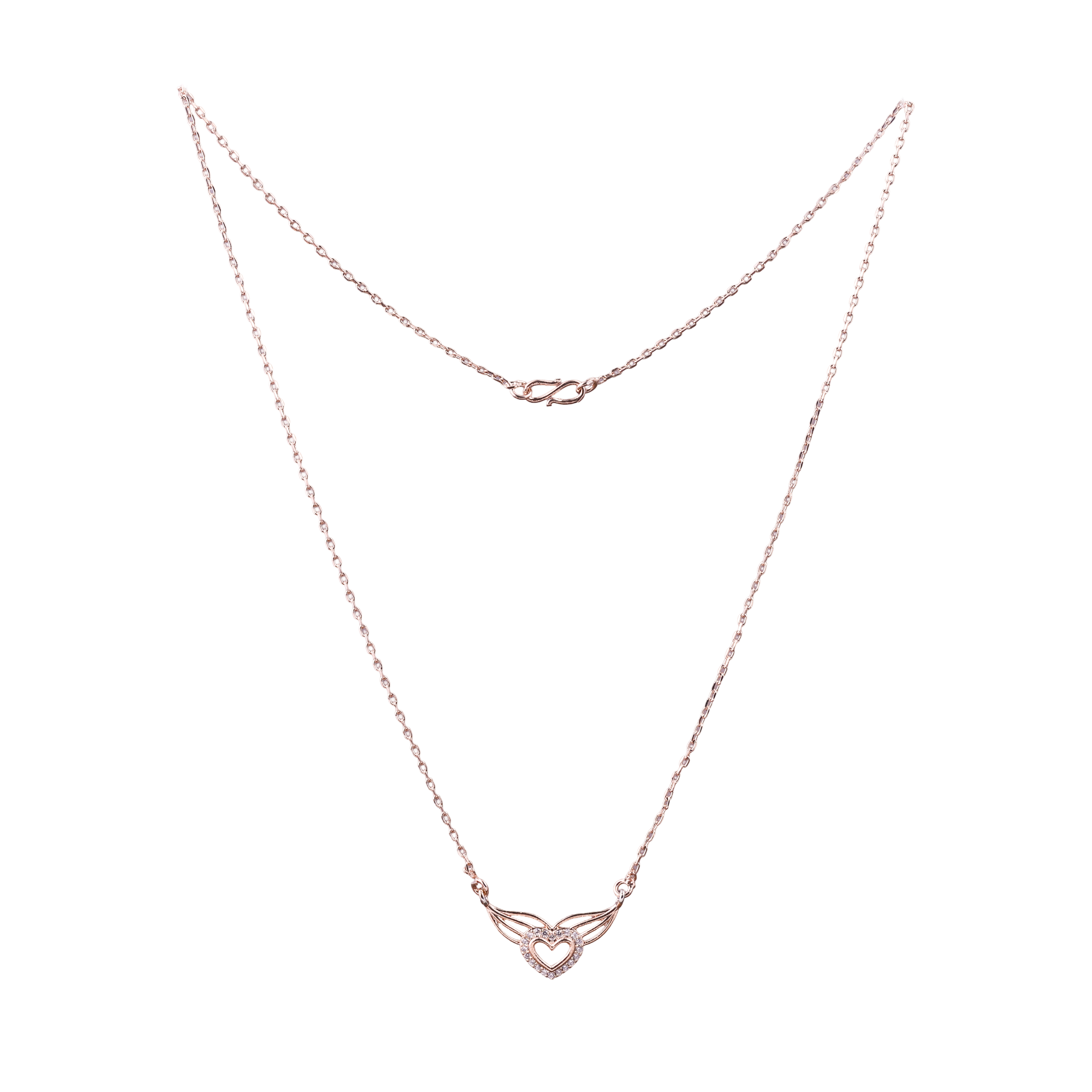 Nimoraa Rosegold Winged Heart Chain