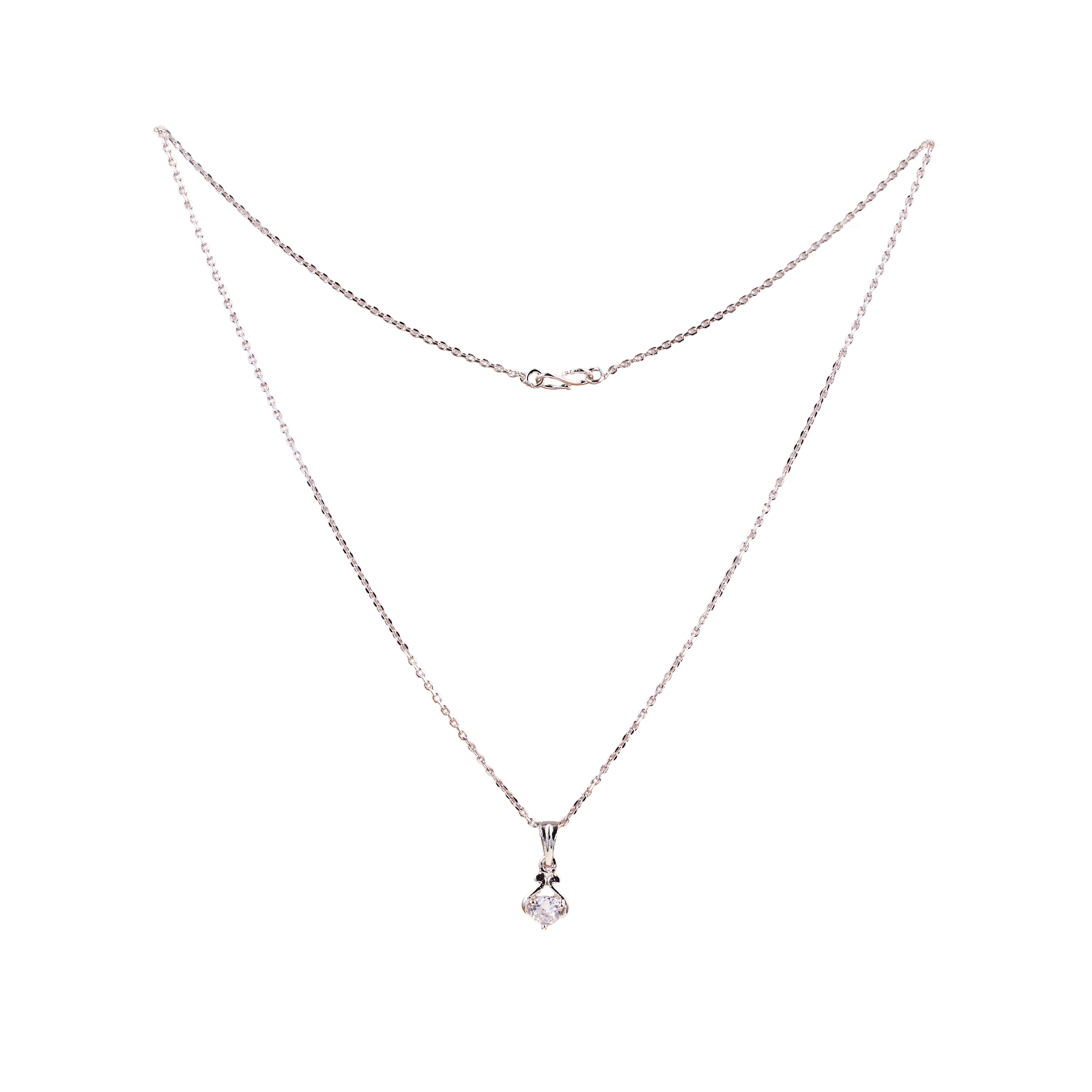 Nimoraa Solitaire Silver Loop Drop Chain