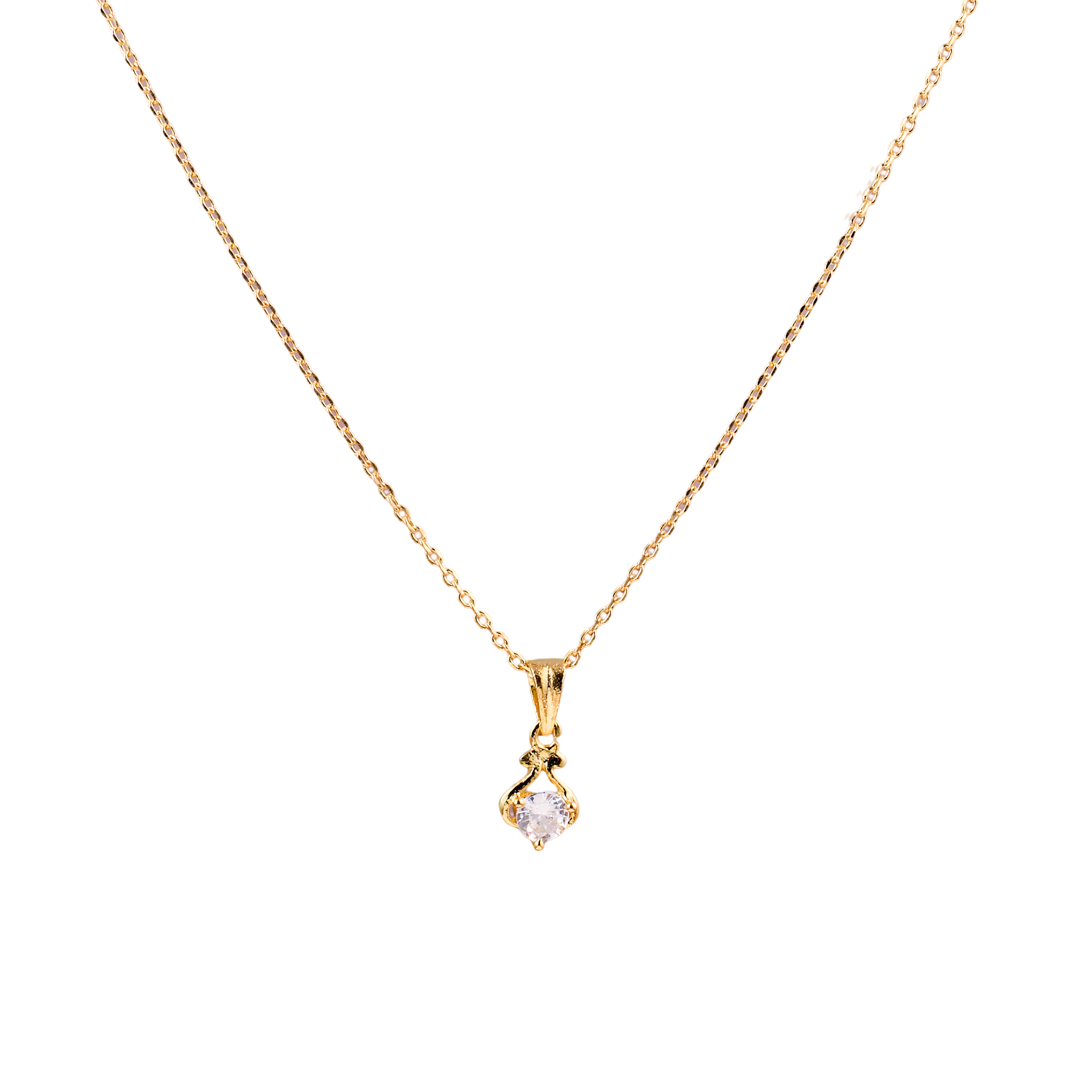 Nimoraa Solitaire Gold Loop Drop Chain