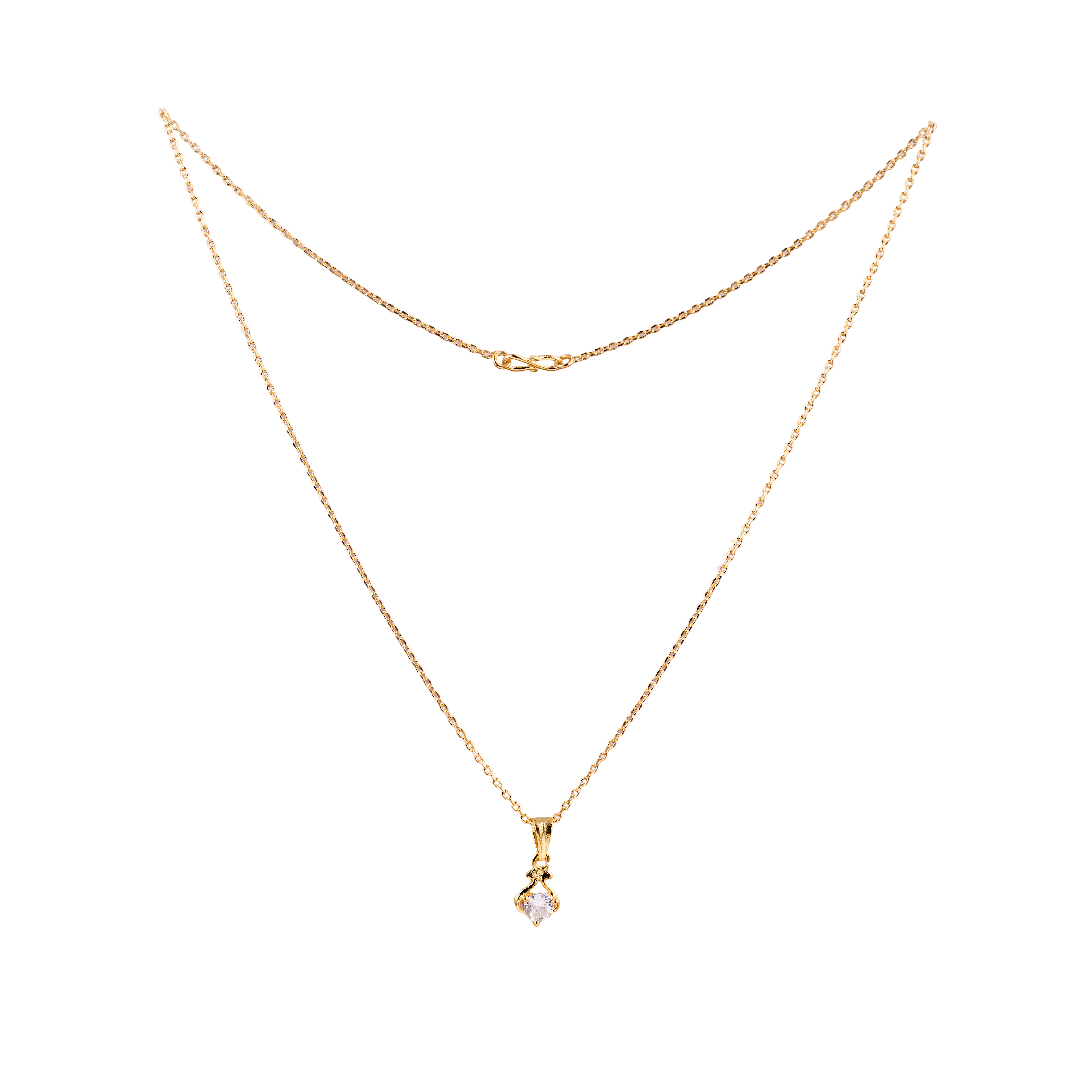 Nimoraa Solitaire Gold Loop Drop Chain