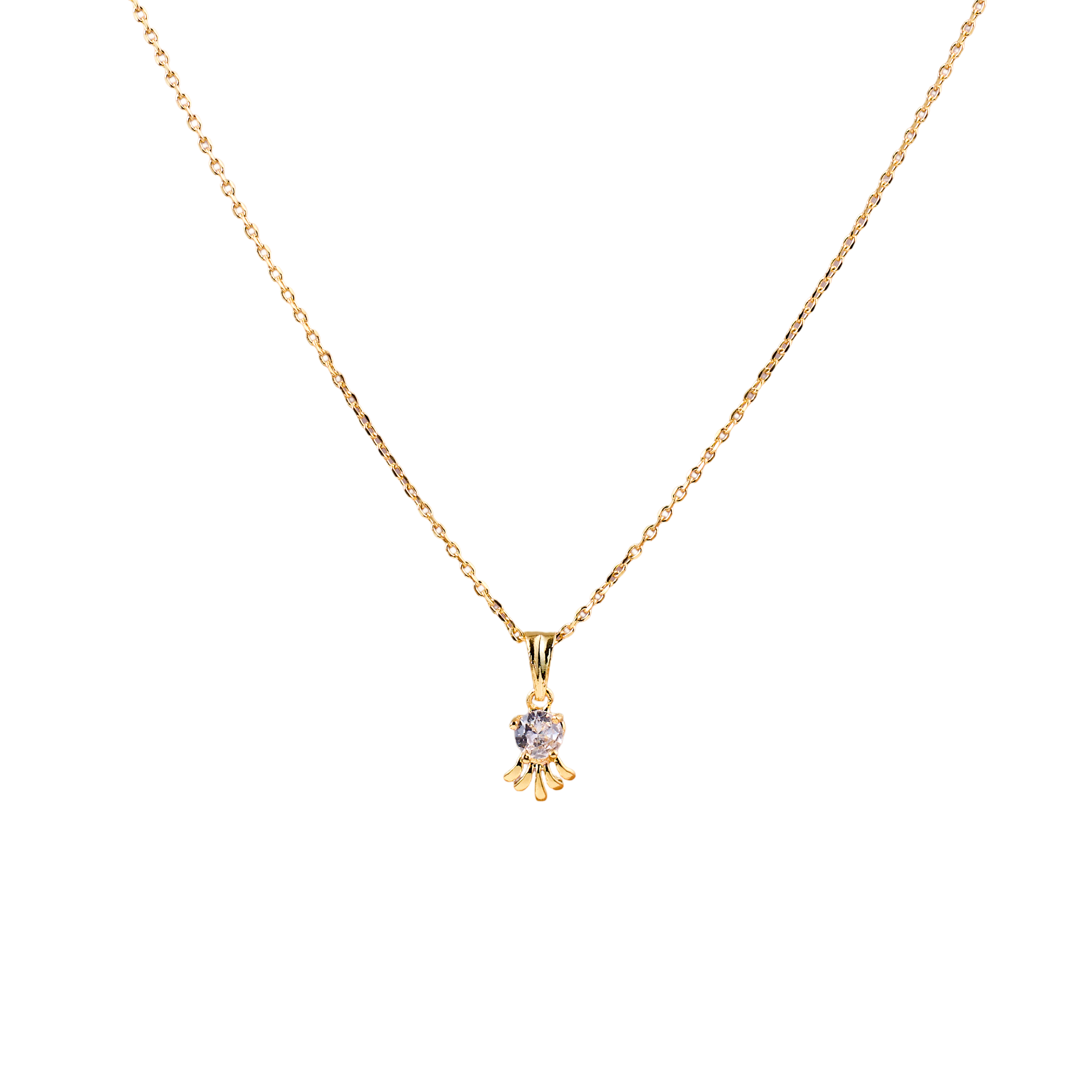 Nimoraa Sunray Solitaire Gold Drop Chain