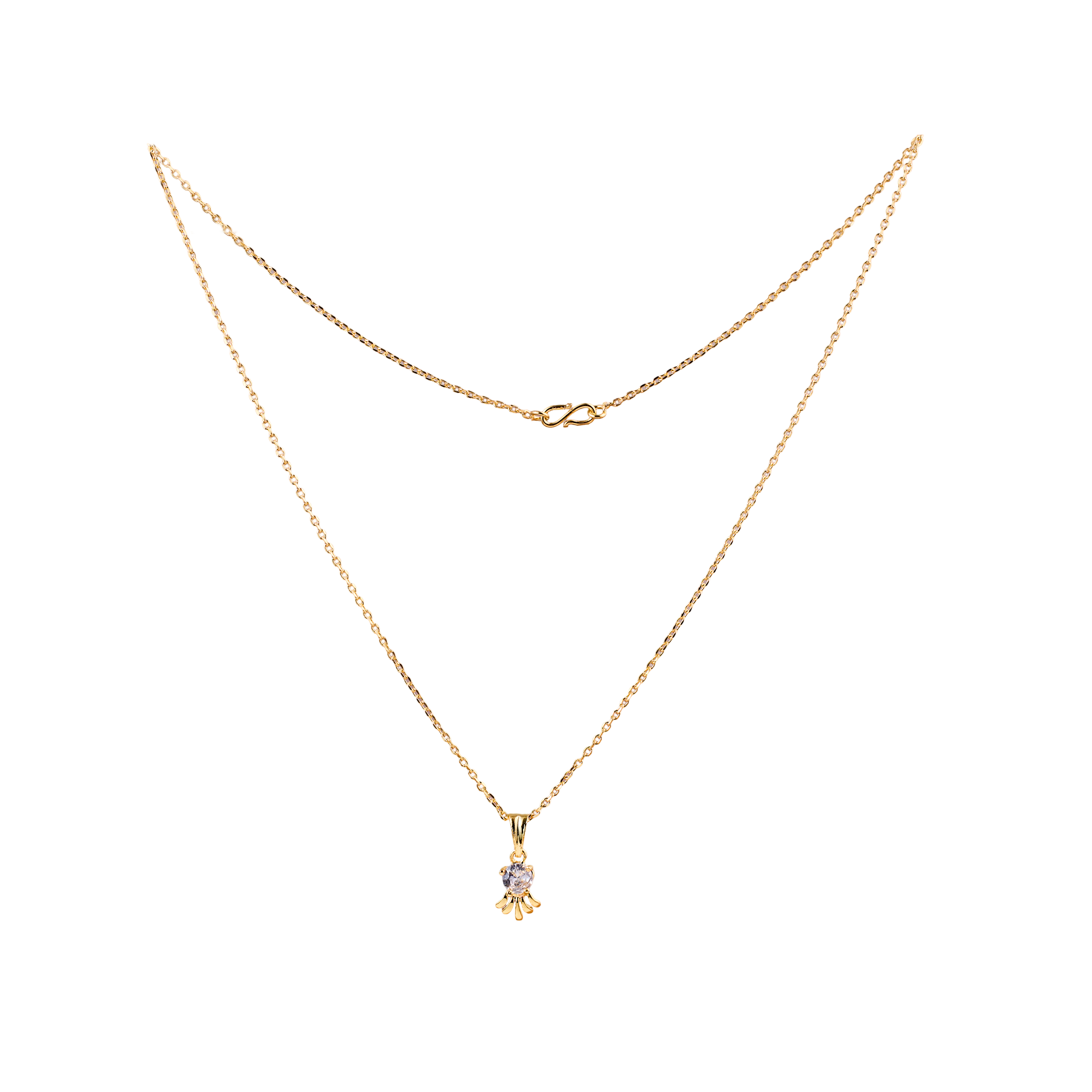 Nimoraa Sunray Solitaire Gold Drop Chain
