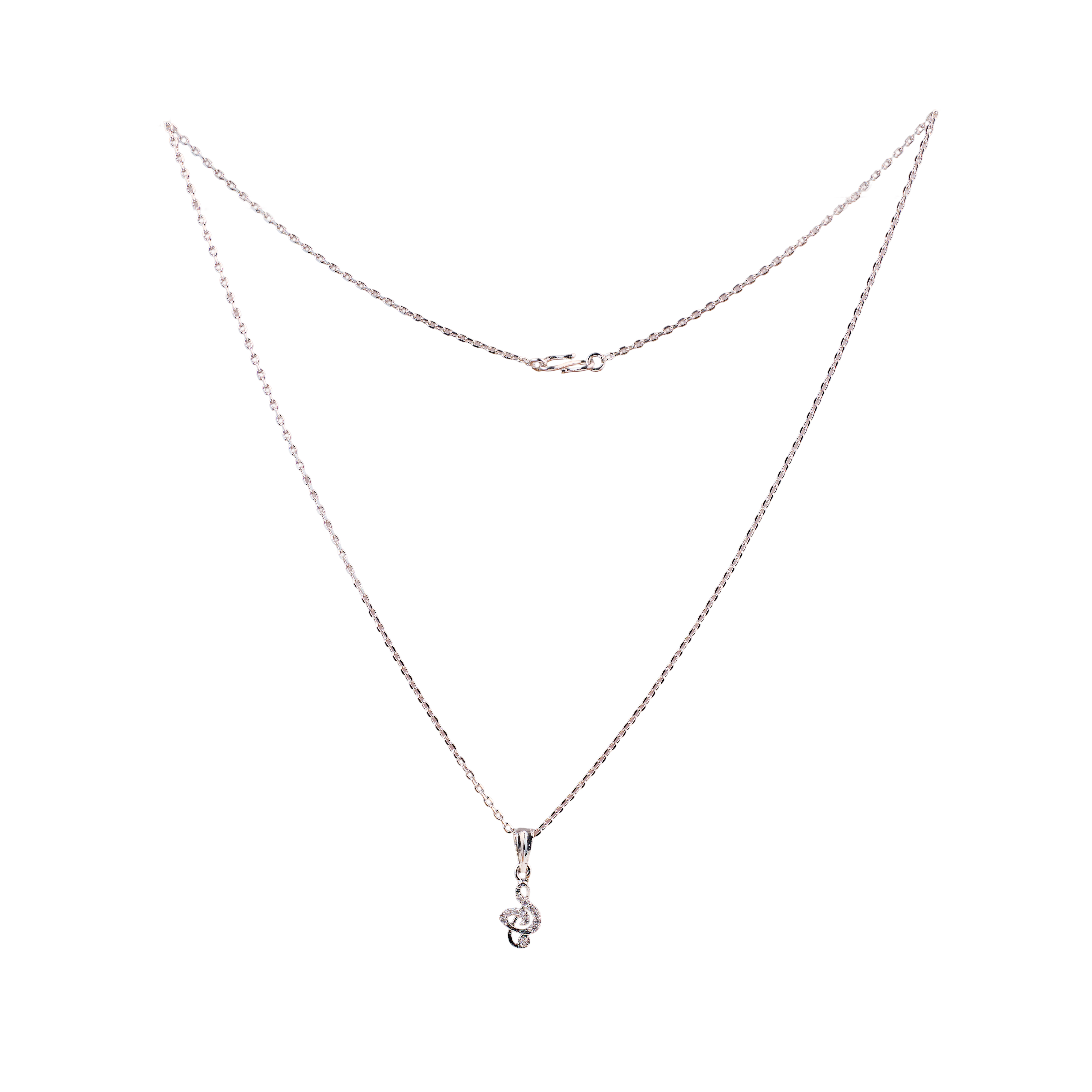 Nimoraa Silver Musical Swirl Drop Chain