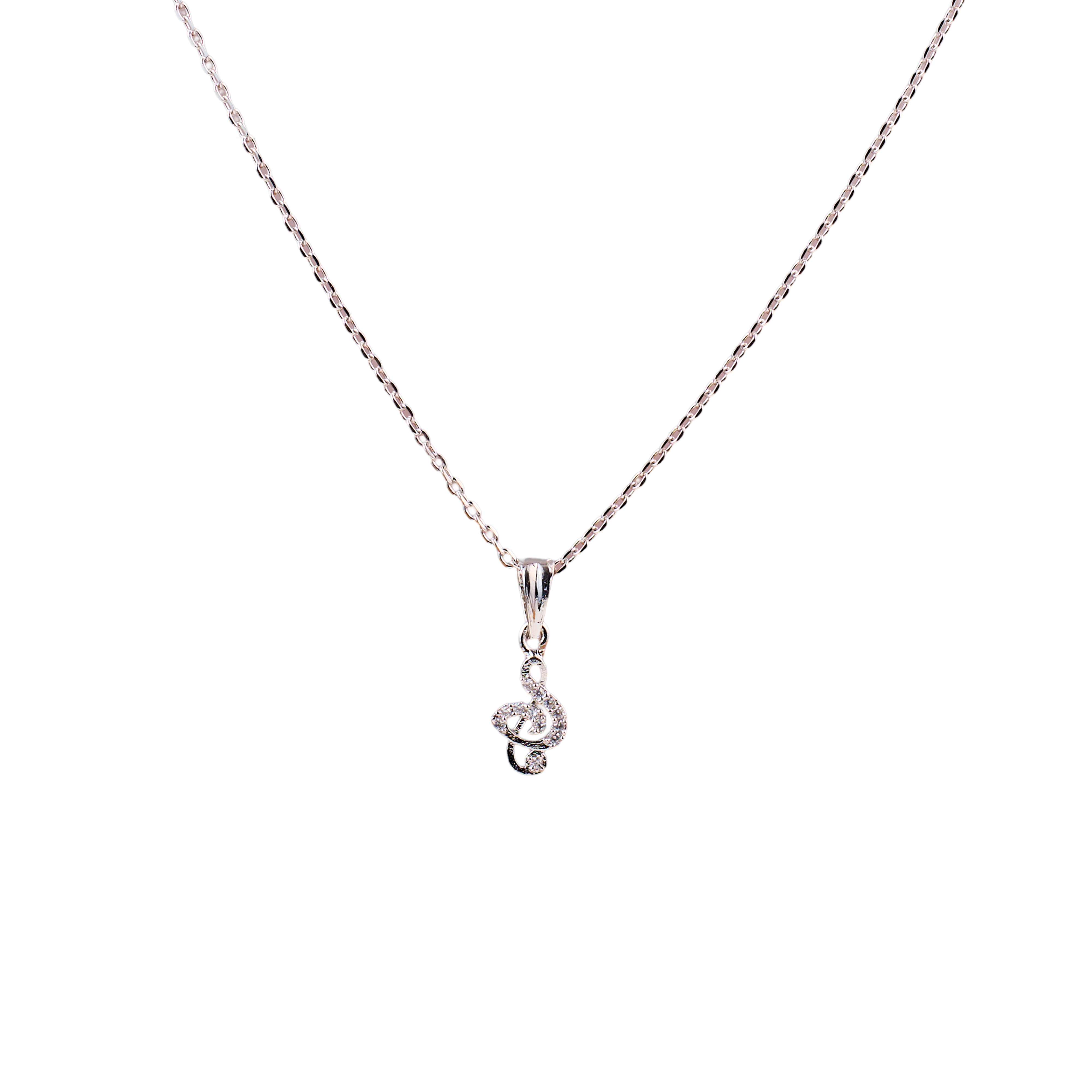 Nimoraa Silver Musical Swirl Drop Chain