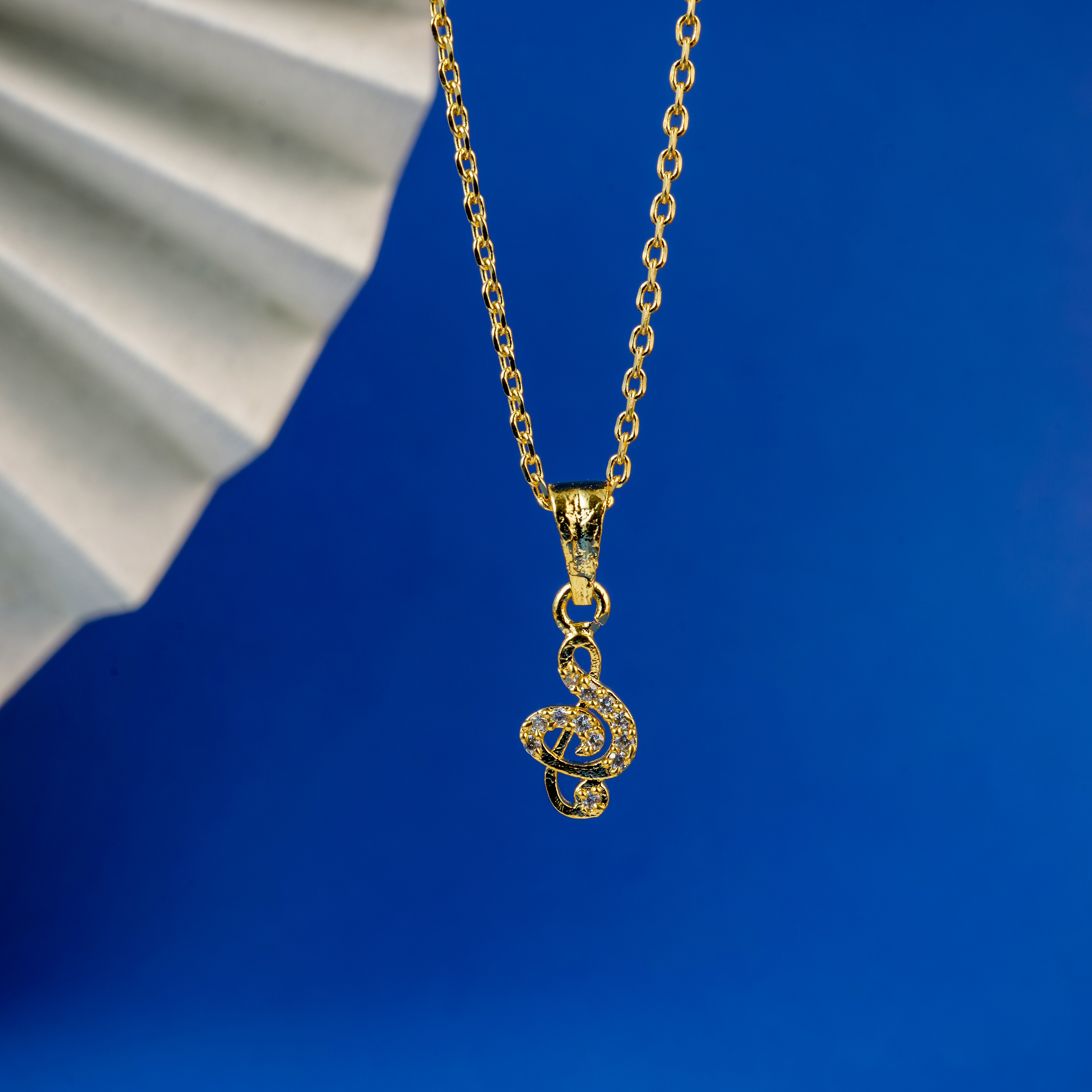 Nimoraa Gold Musical Swirl Drop Chain