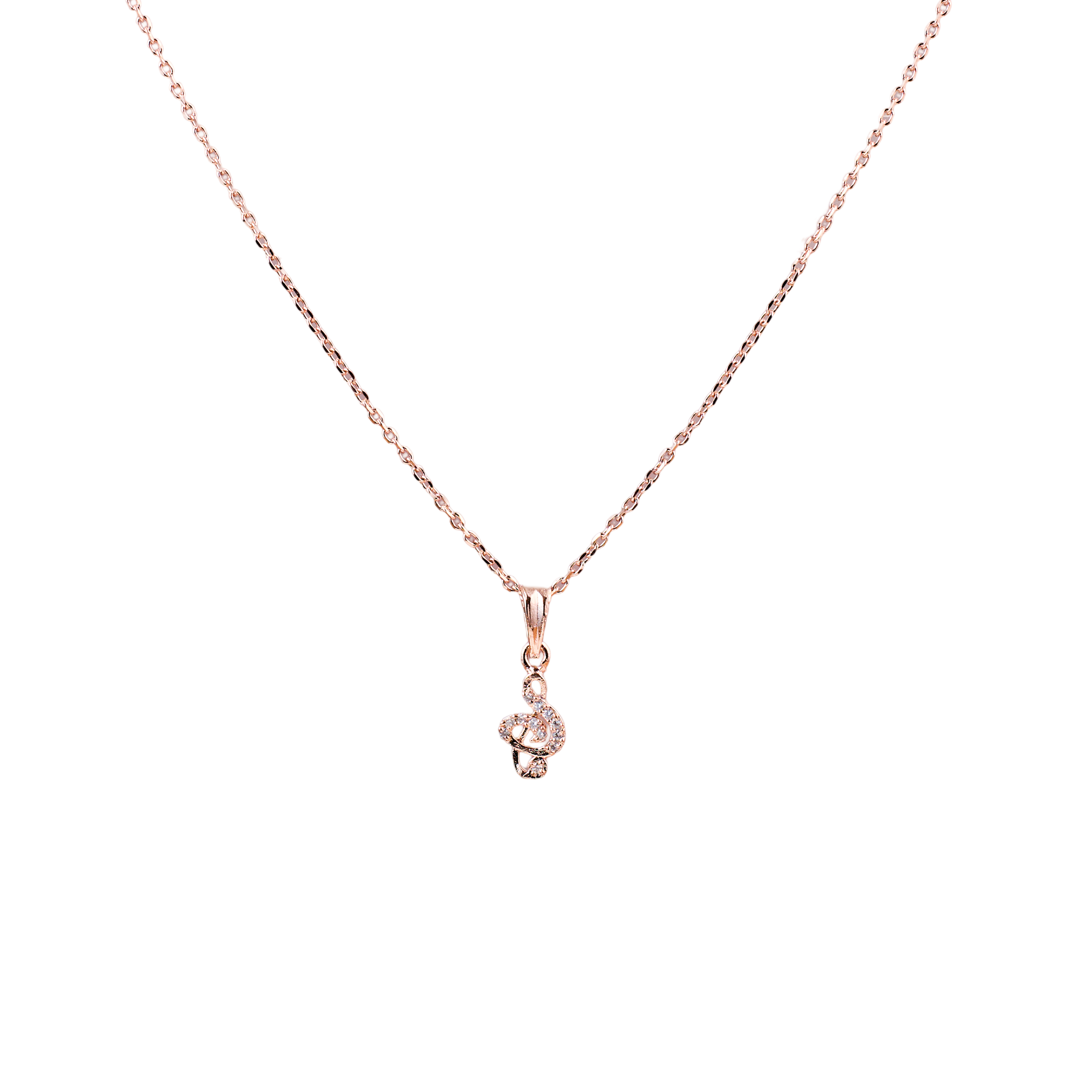 Nimoraa Rosegold Musical Swirl Drop Chain