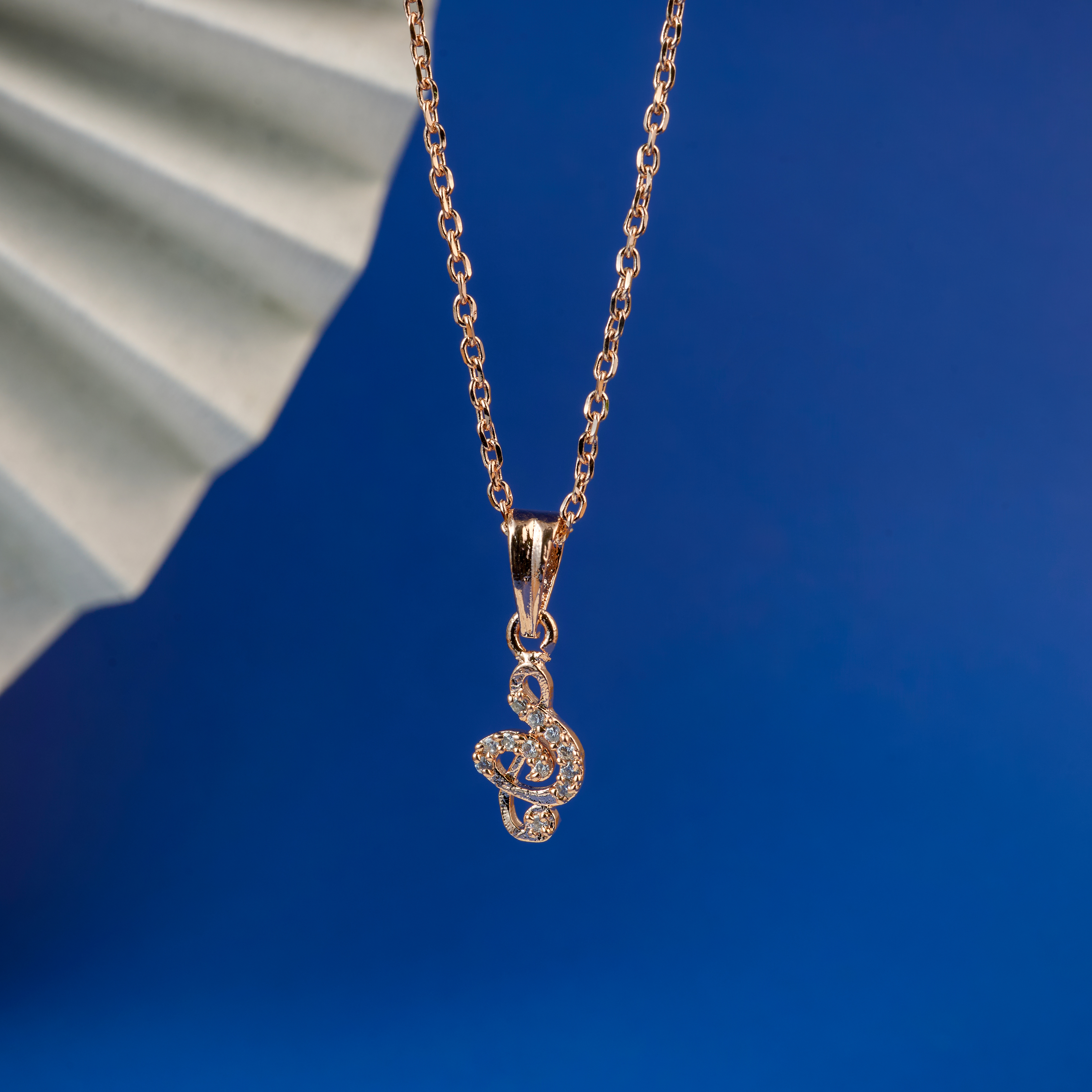 Nimoraa Rosegold Musical Swirl Drop Chain