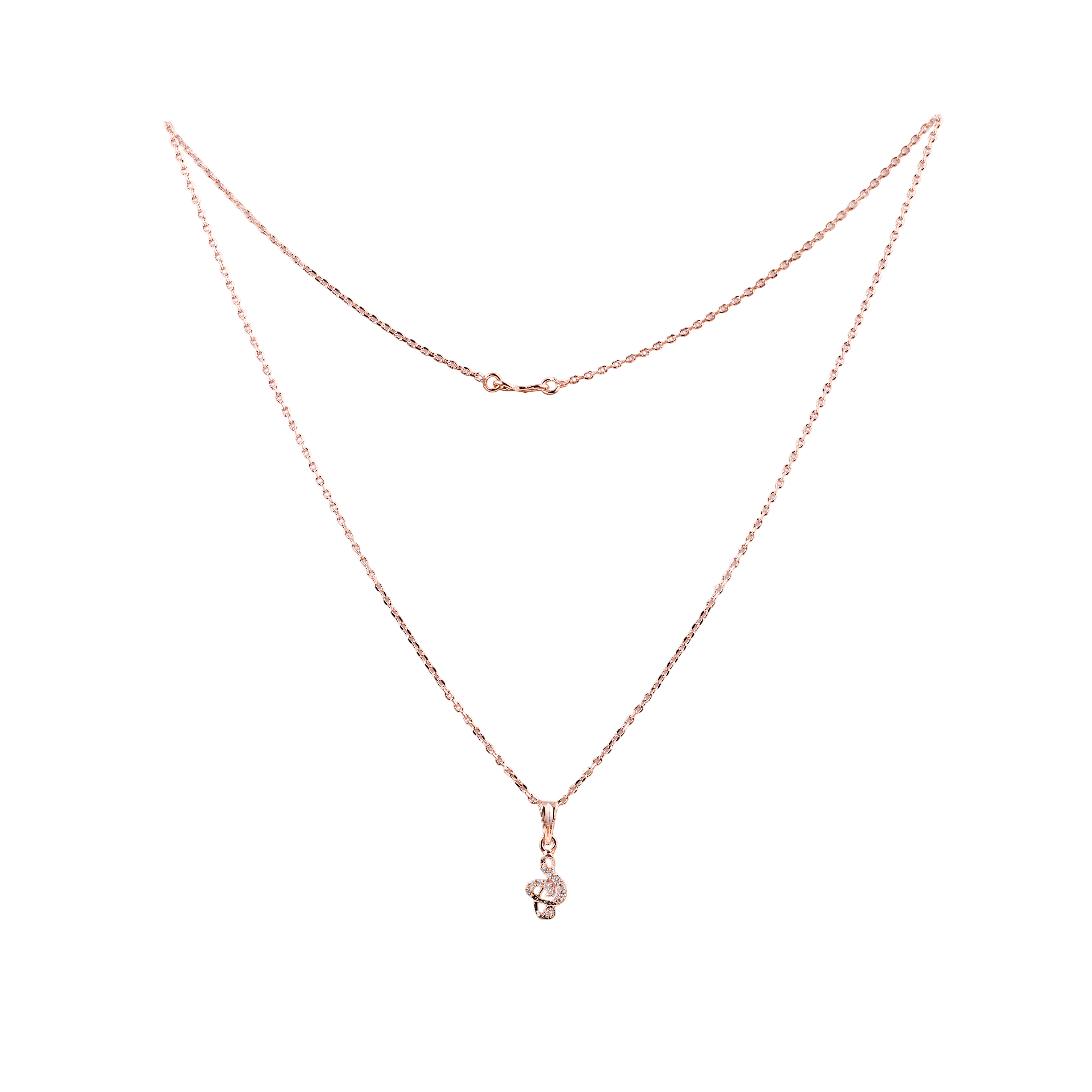 Nimoraa Rosegold Musical Swirl Drop Chain