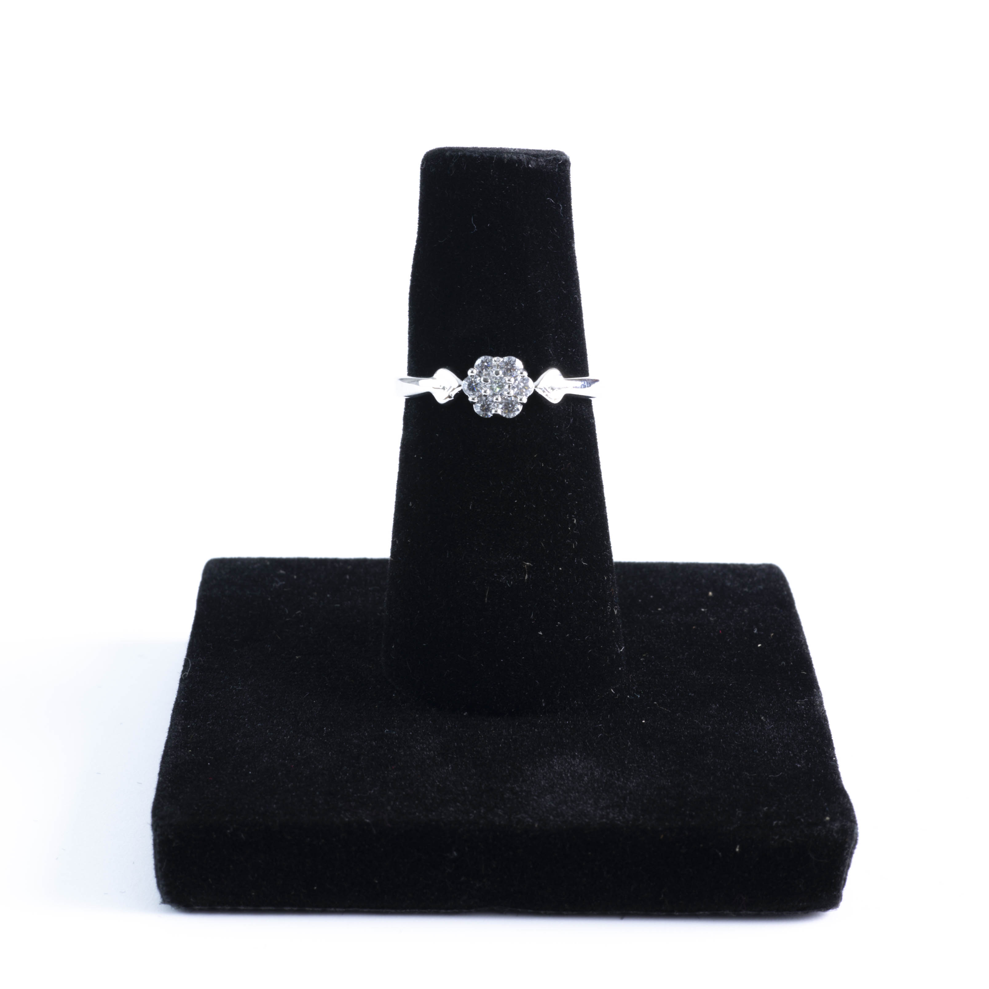 The Silver Petite Bloom Heart Ring