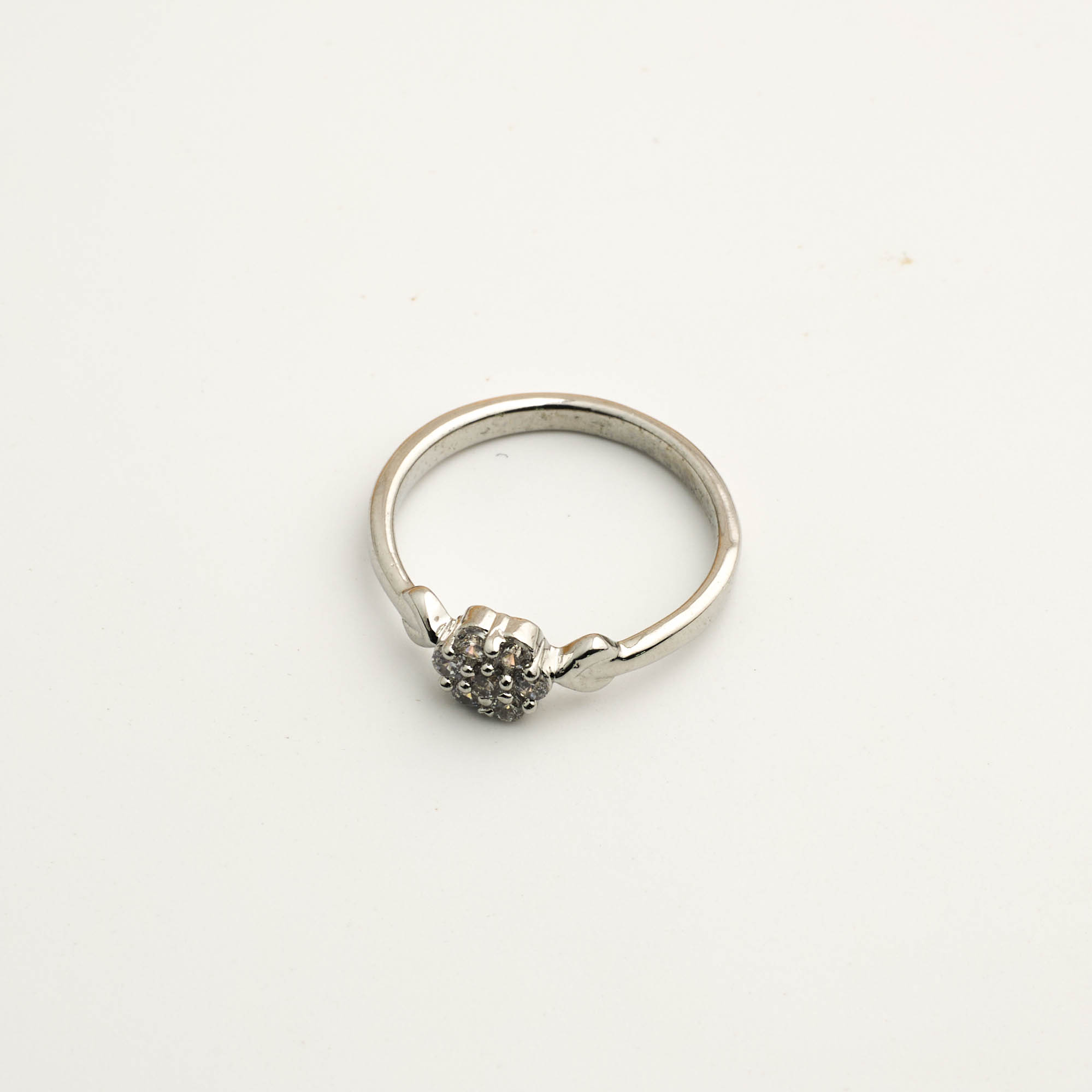 The Silver Petite Bloom Heart Ring