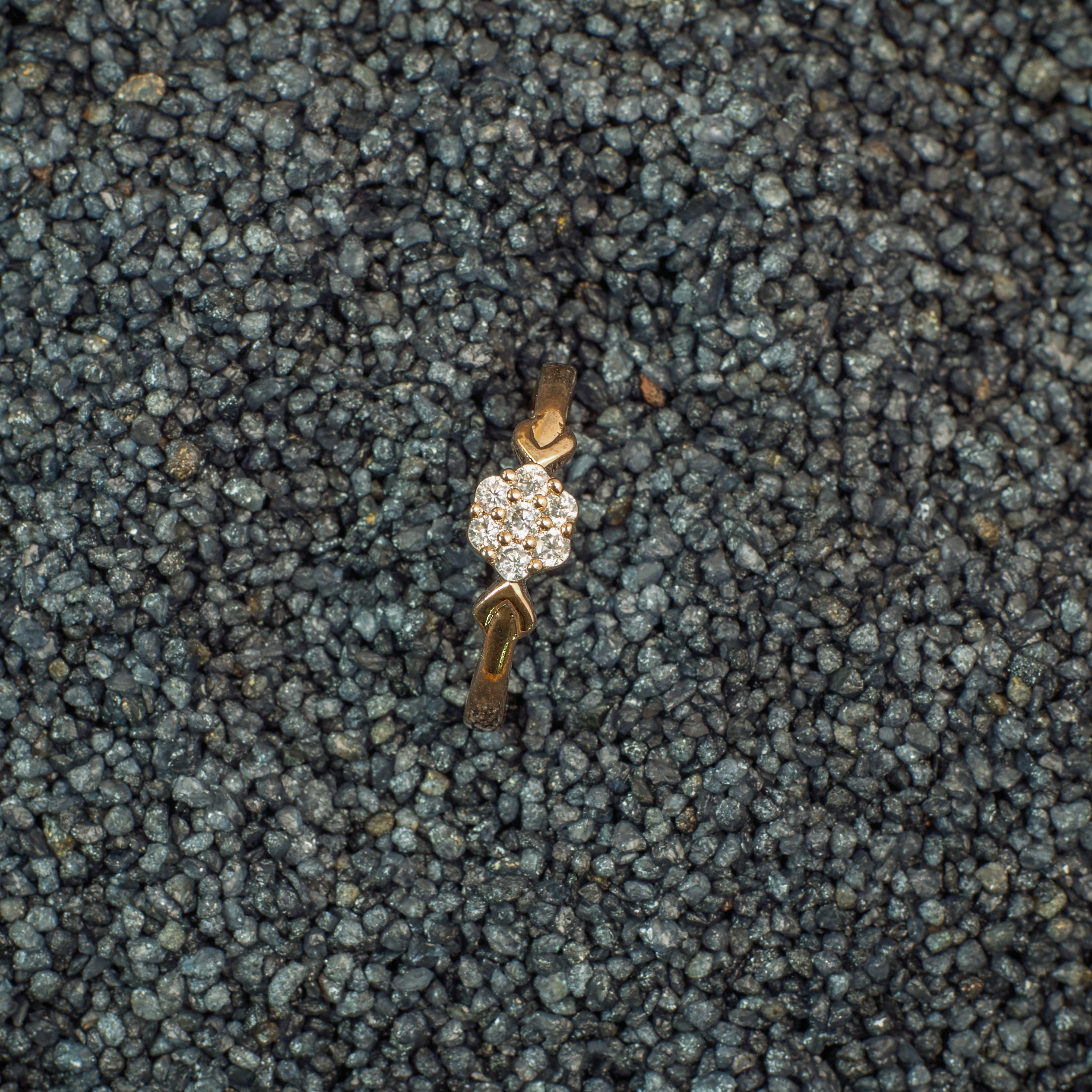 The Rosegold Petite Bloom Heart Ring