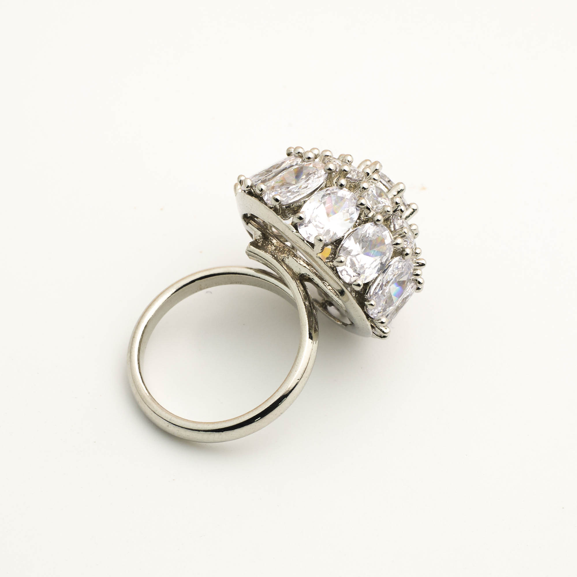 The Silver Aurora Crown Cocktail Ring