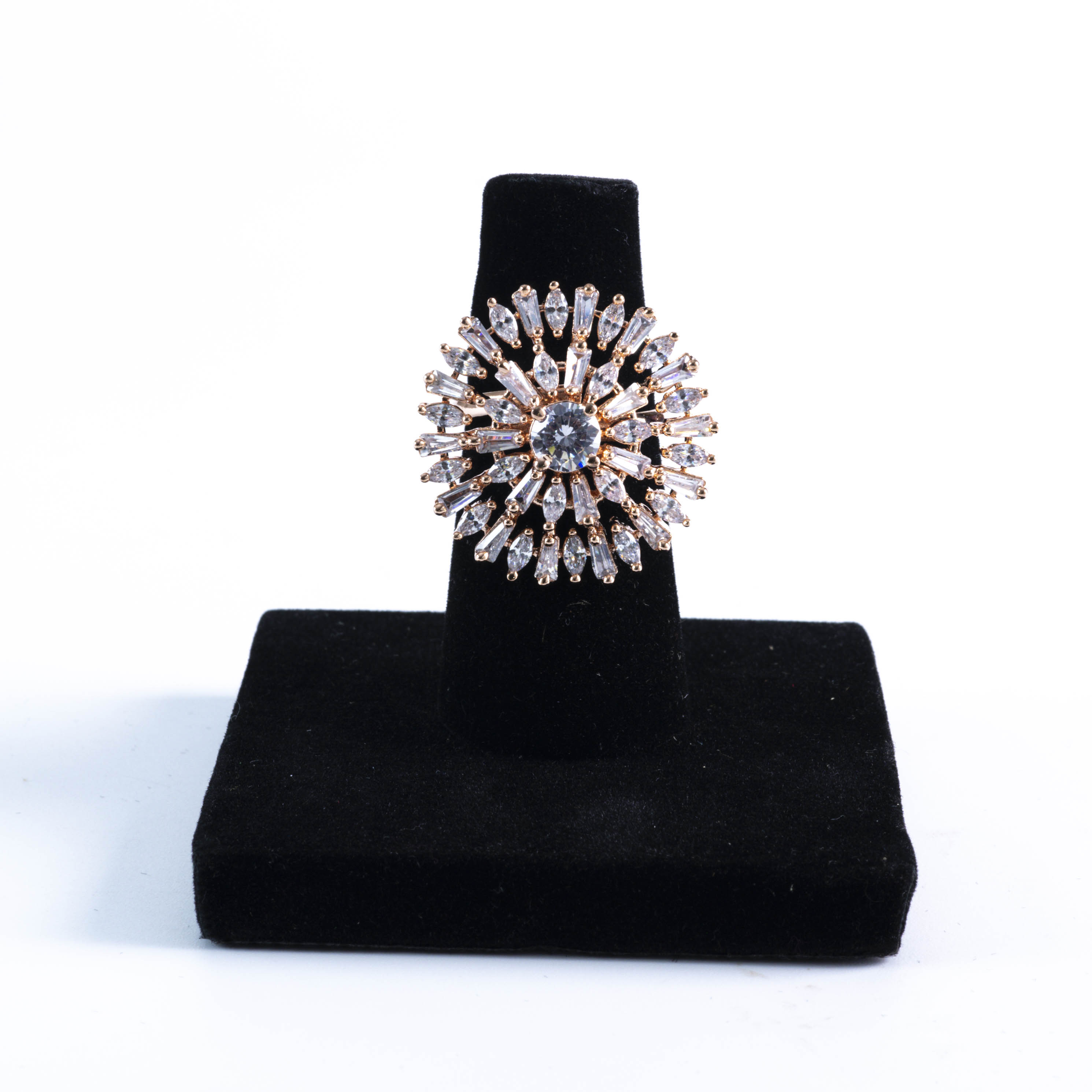 The Rosegold Geometric Daisy Ring