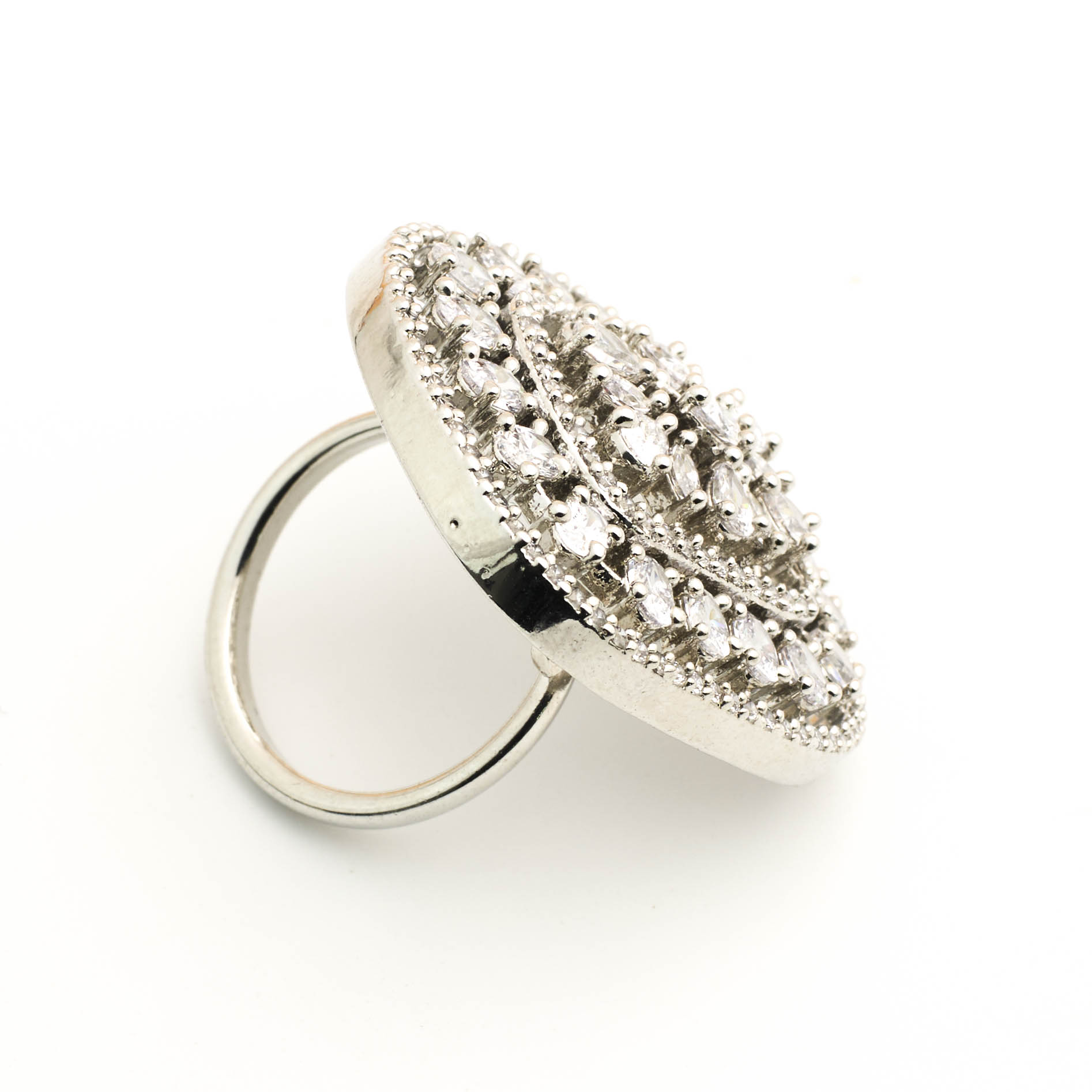 The Silver Regal Bloom Square Ring