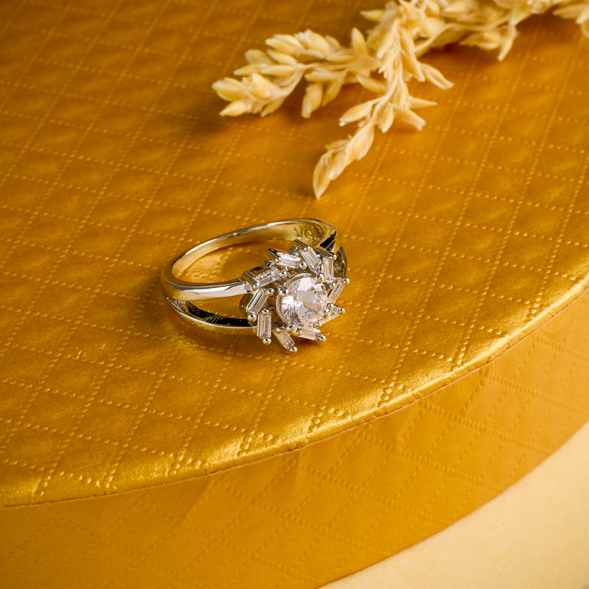 The Silver Baguette Star Solitaire