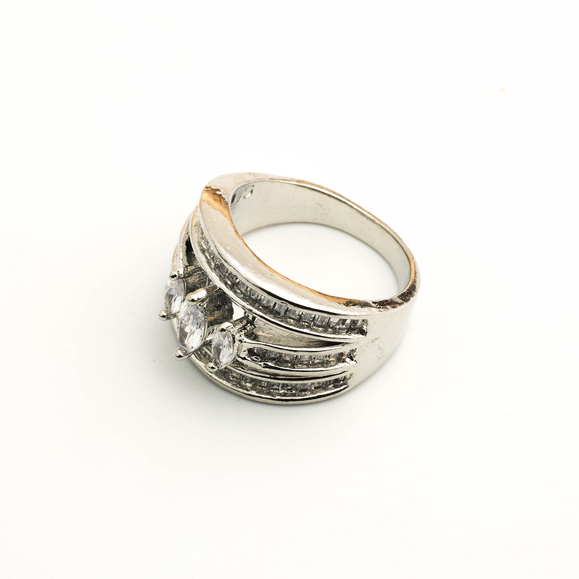 The Silver Layered Marquise Harmony Ring