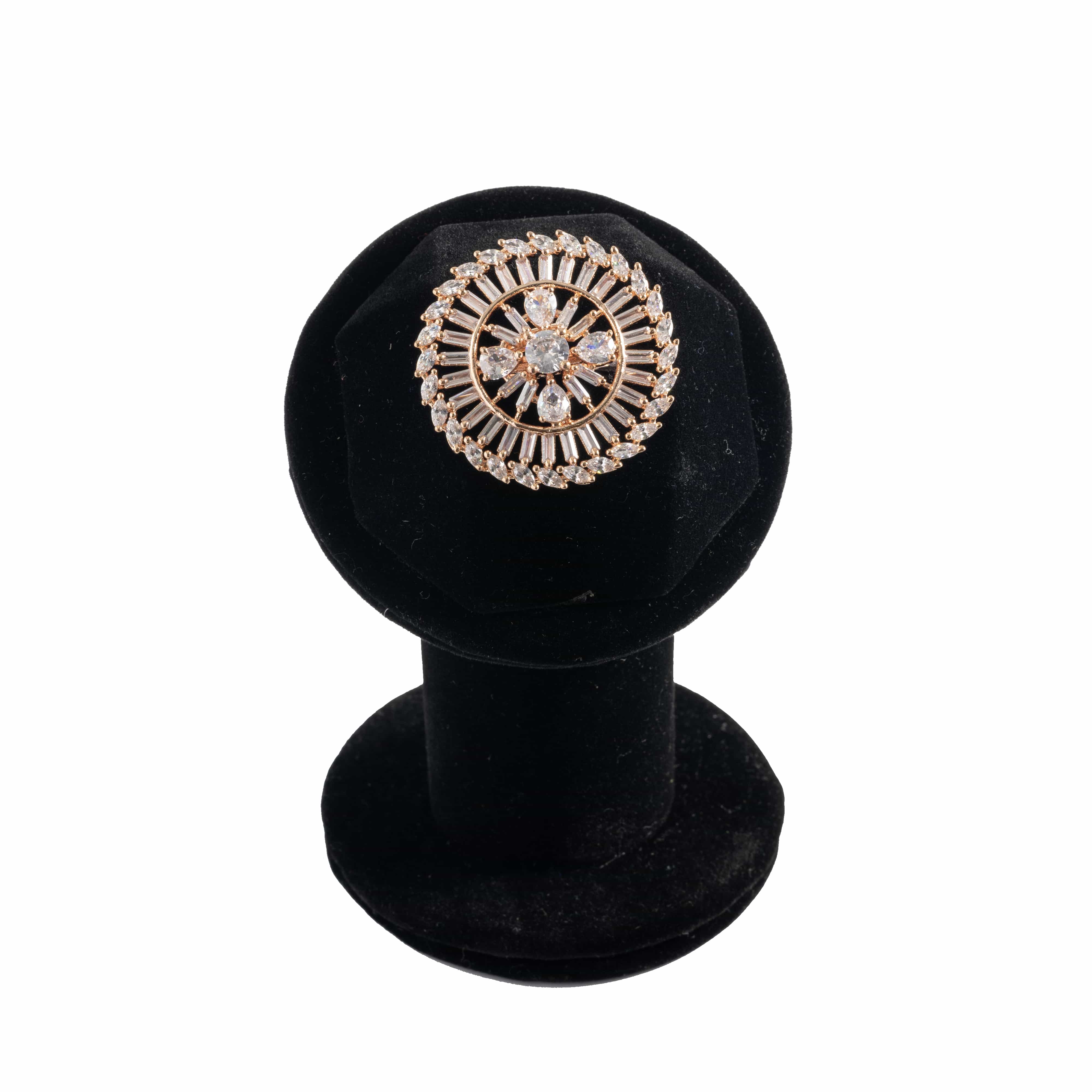 The Rosegold Radiant Halo Cocktail Ring